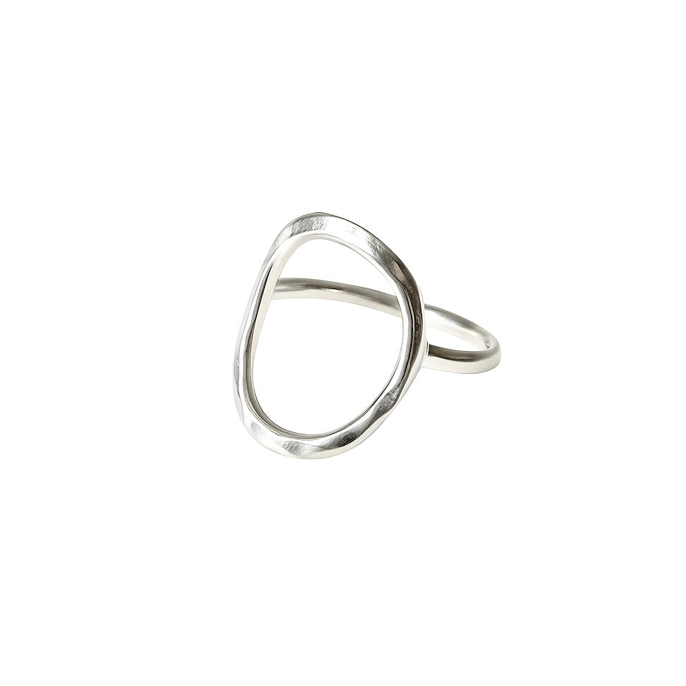 Sterling Silver Hammered Circle Ring