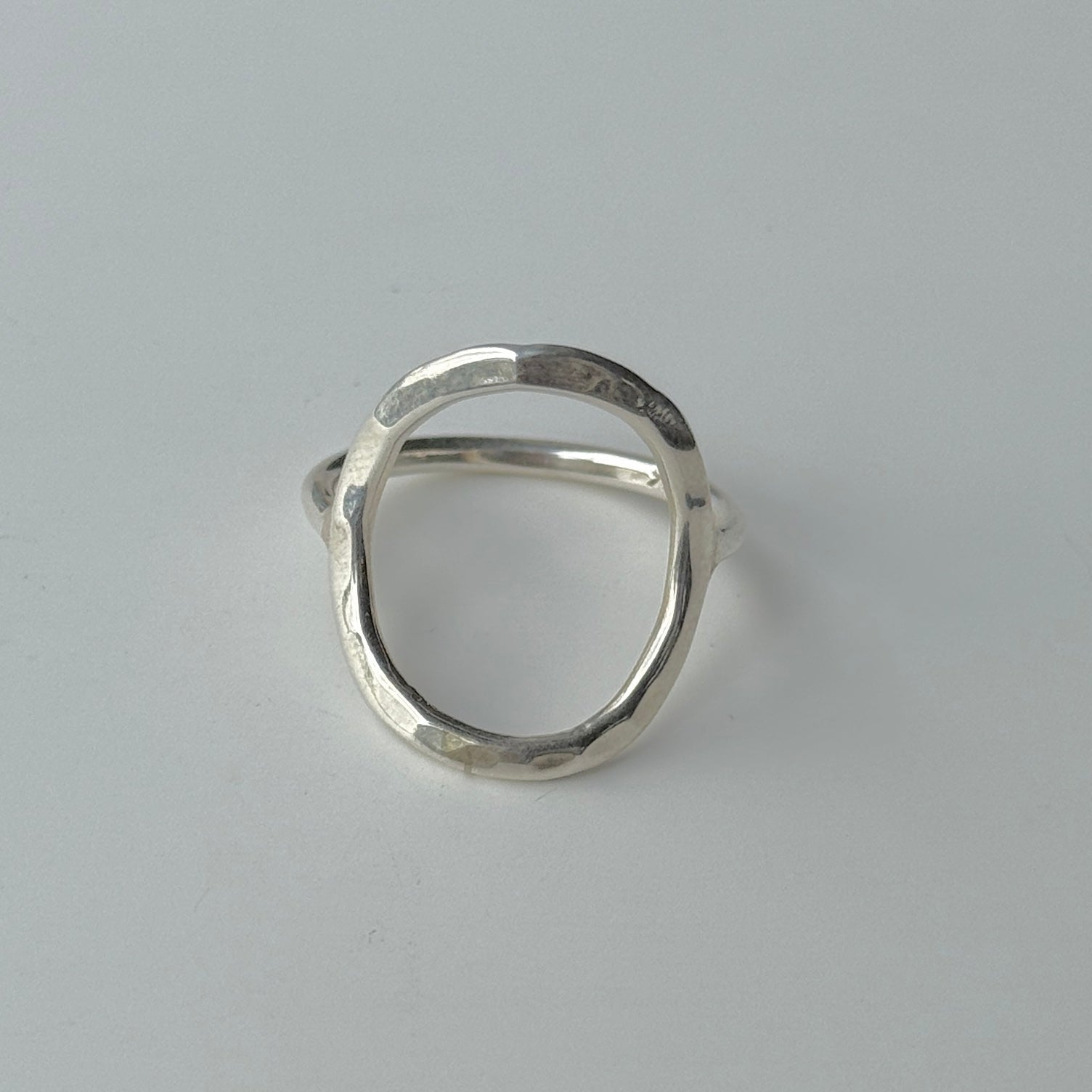 Sterling Silver Hammered Circle Ring