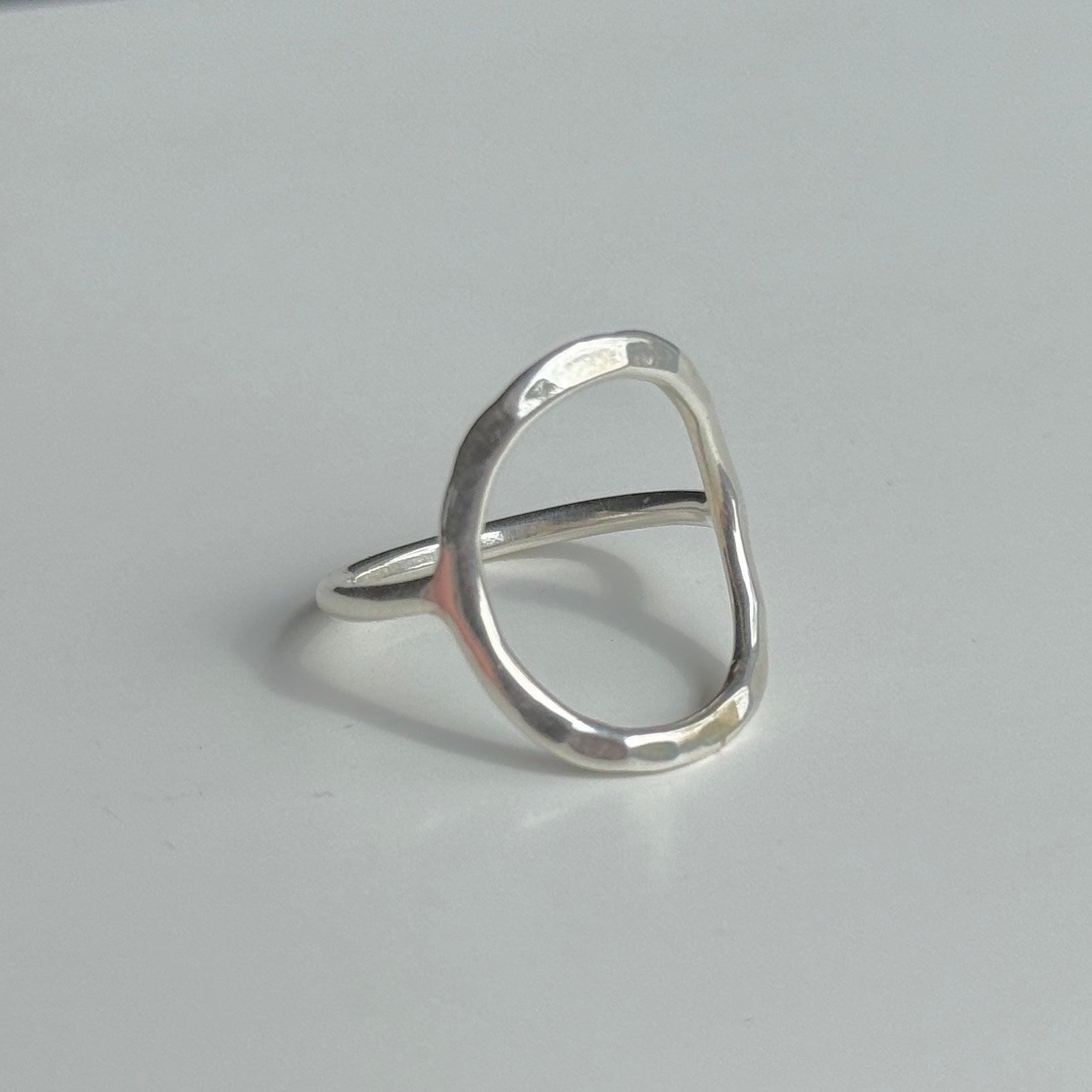 Sterling Silver Hammered Circle Ring