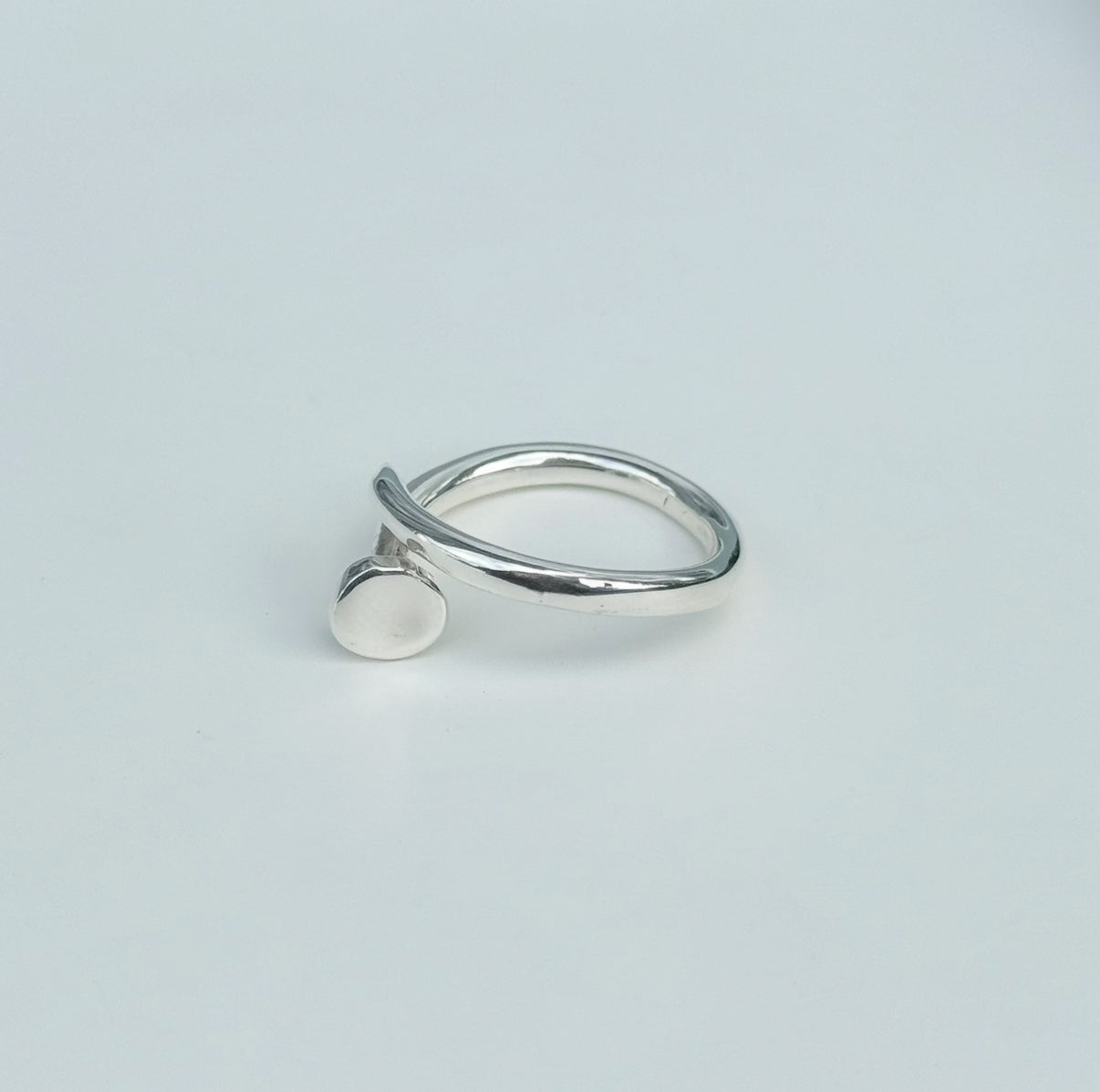 Sterling Silver Ring with a Nail Inspired Design