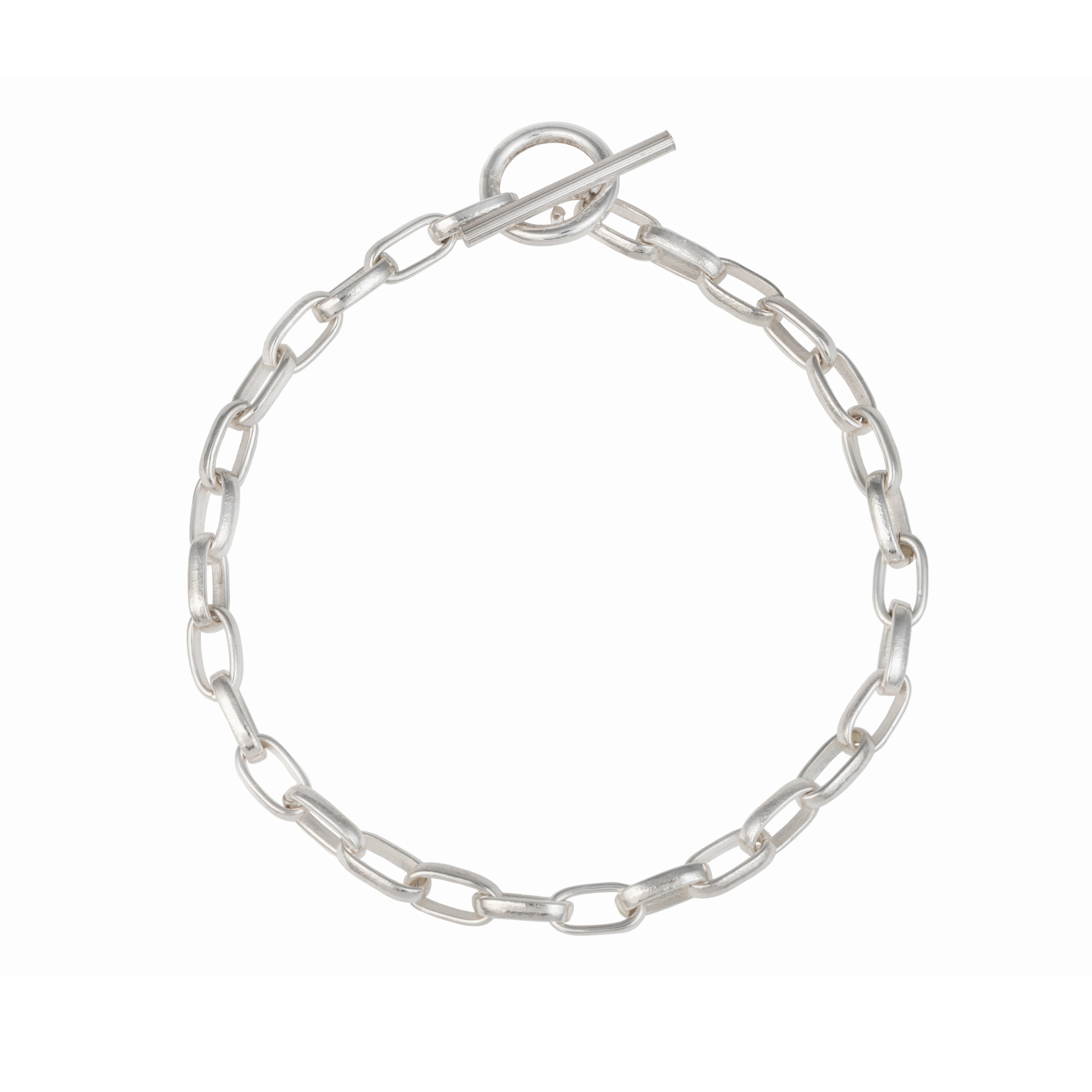 Sterling Silver Small Fine Paperclip Links Chain Bracelet - BRS077 - Milina London