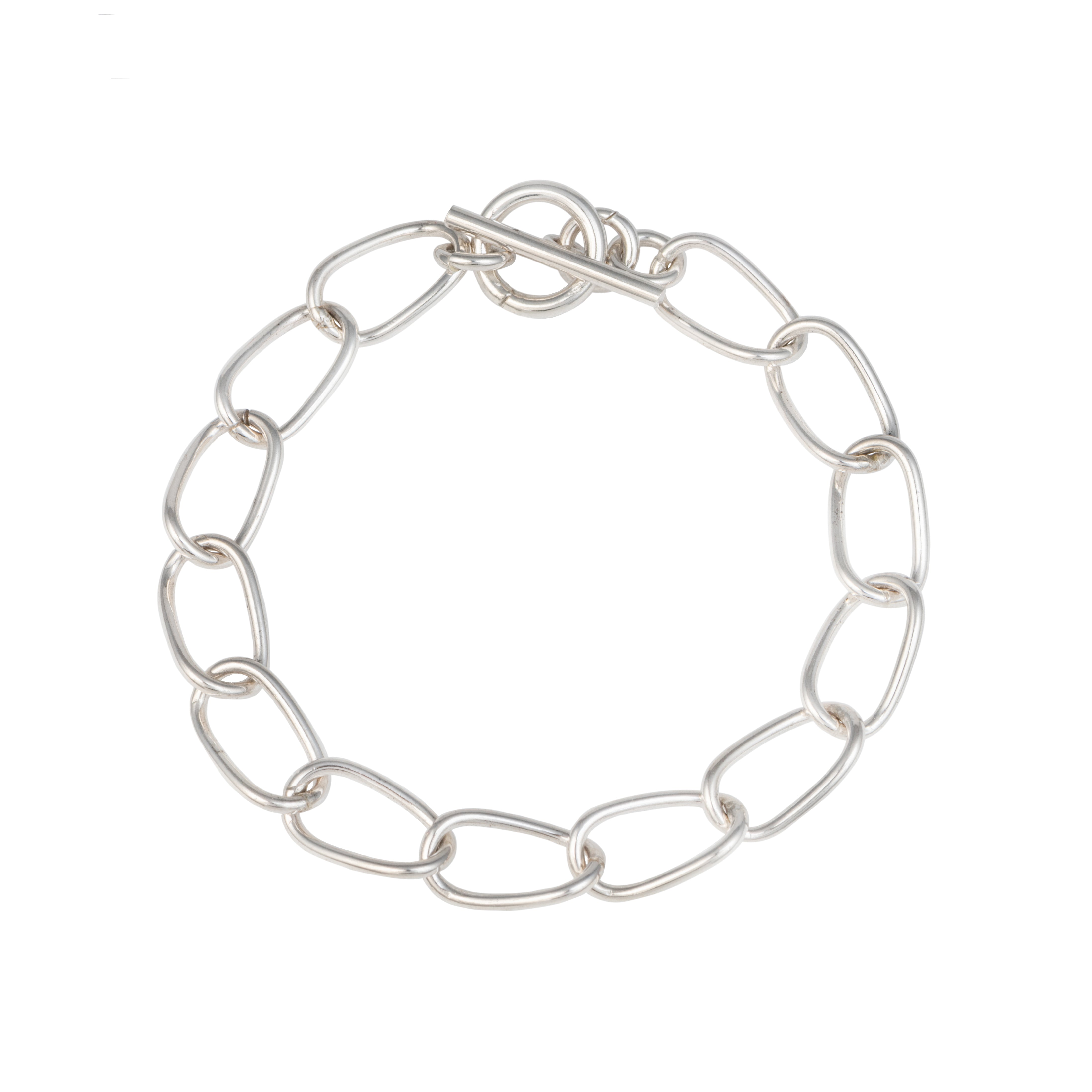 Sterling Silver Twisted Links Chain Bracelet - BRS076 - Milina London