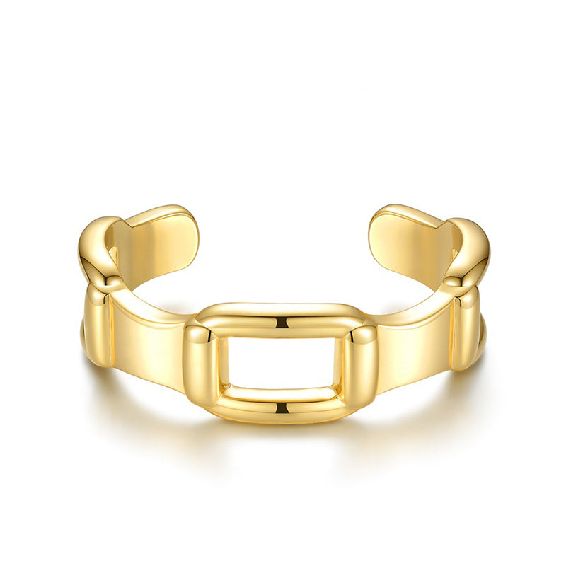 Chunky Statement Cuff with Large Links in 18k Gold Plated Brass - The Thea Cuff
