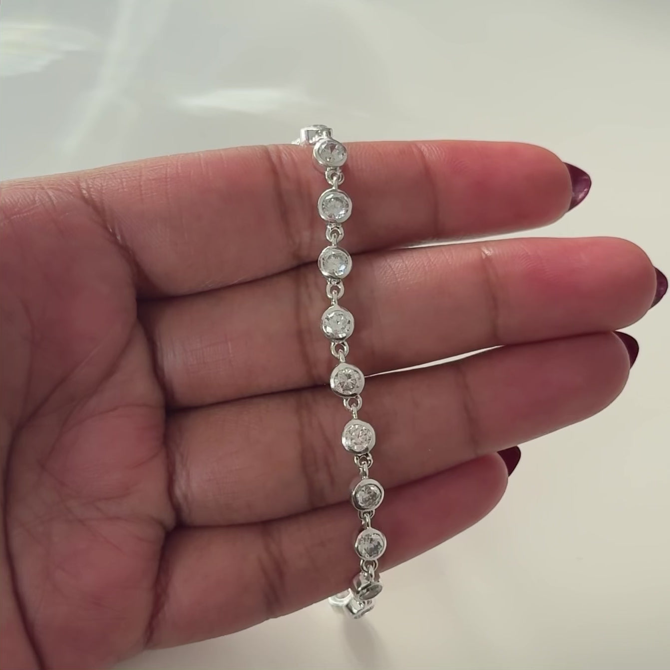 Cubic Zirconia Tennis Bracelet in Sterling Silver