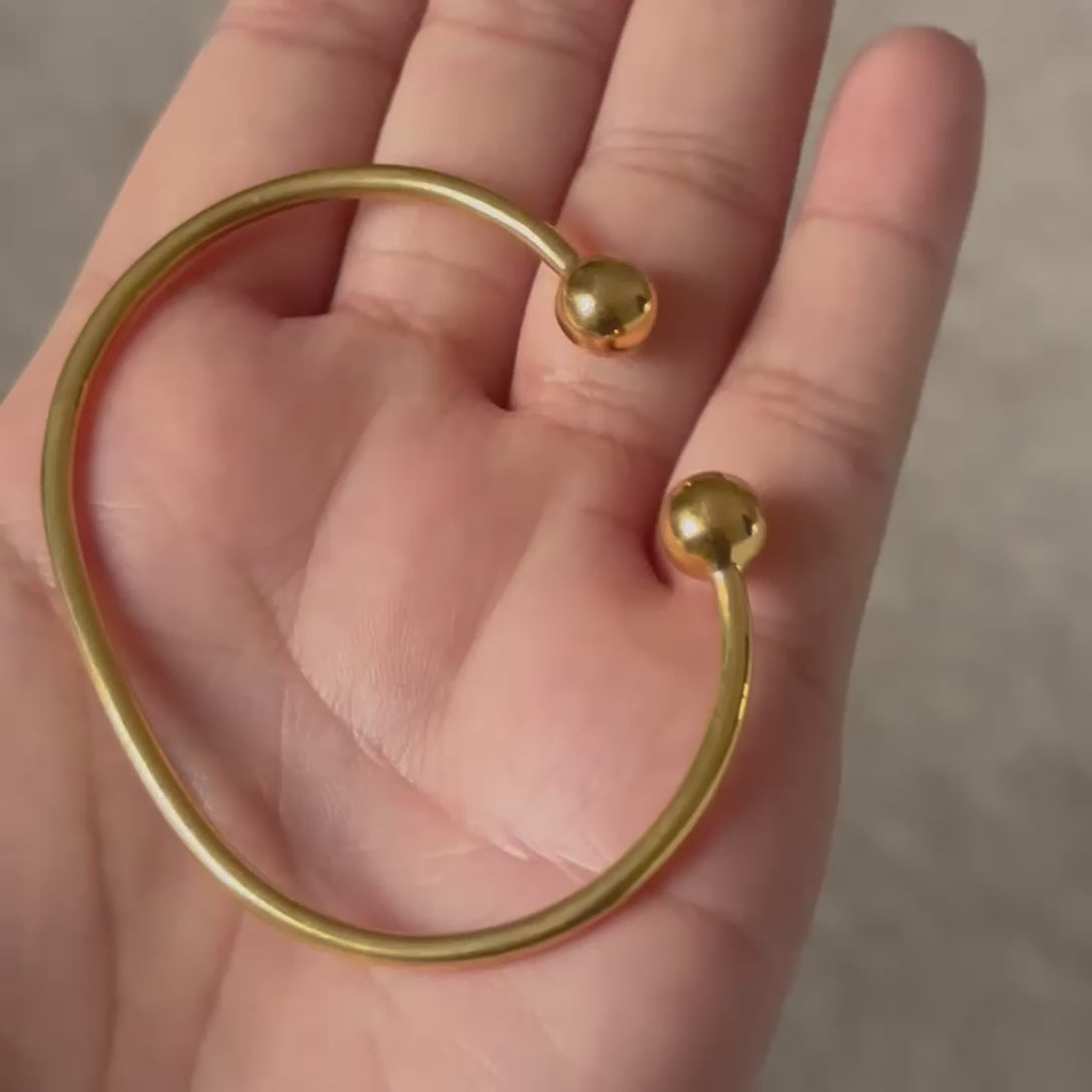 Gold Plated Sterling Silver Cuff with Spheres