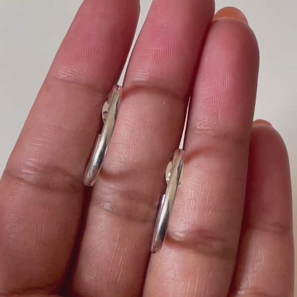 Sterling Silver Medium Sized Solid Round Everyday Hoops Milina London 