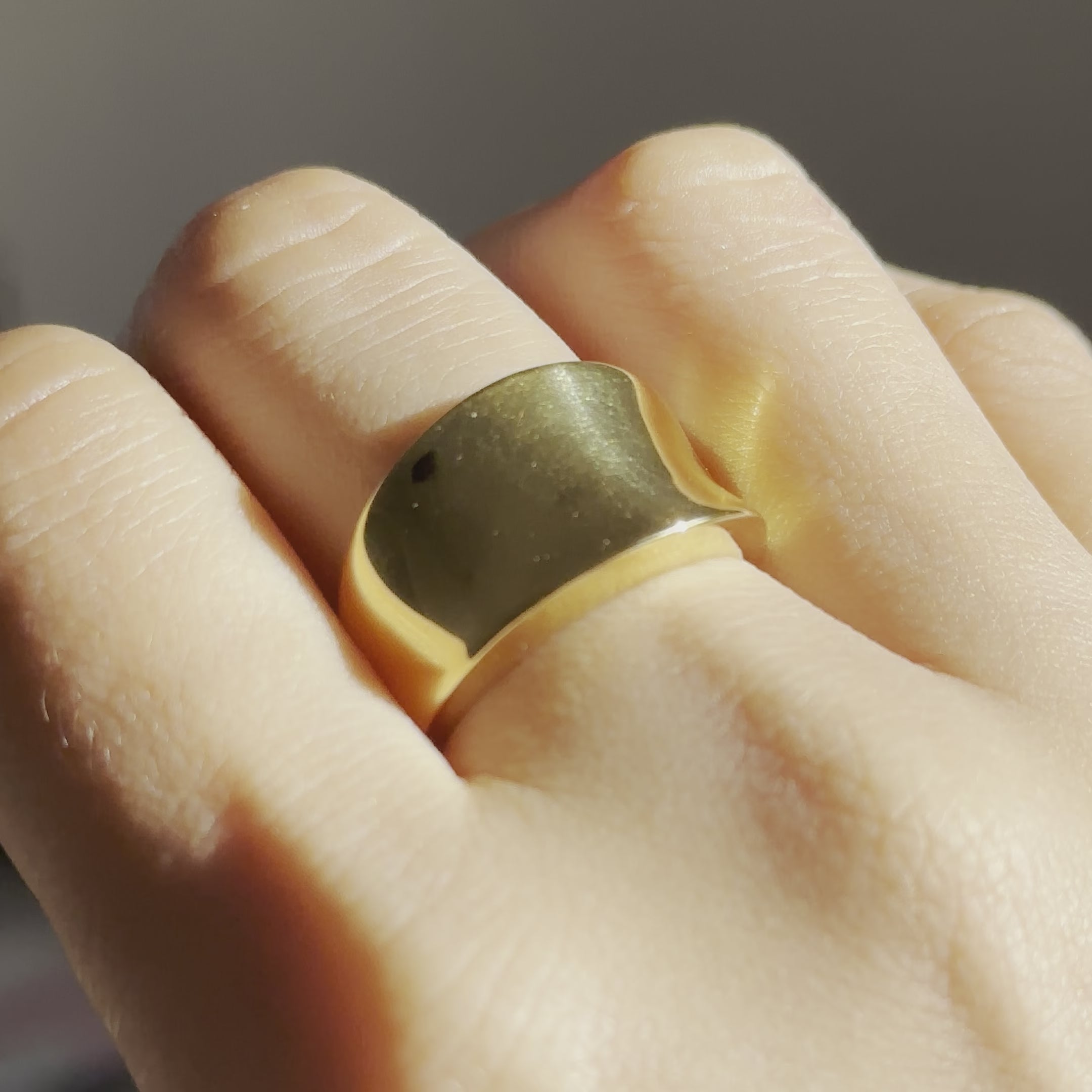 Gold Plated Sterling Silver Concave Tapered Ring