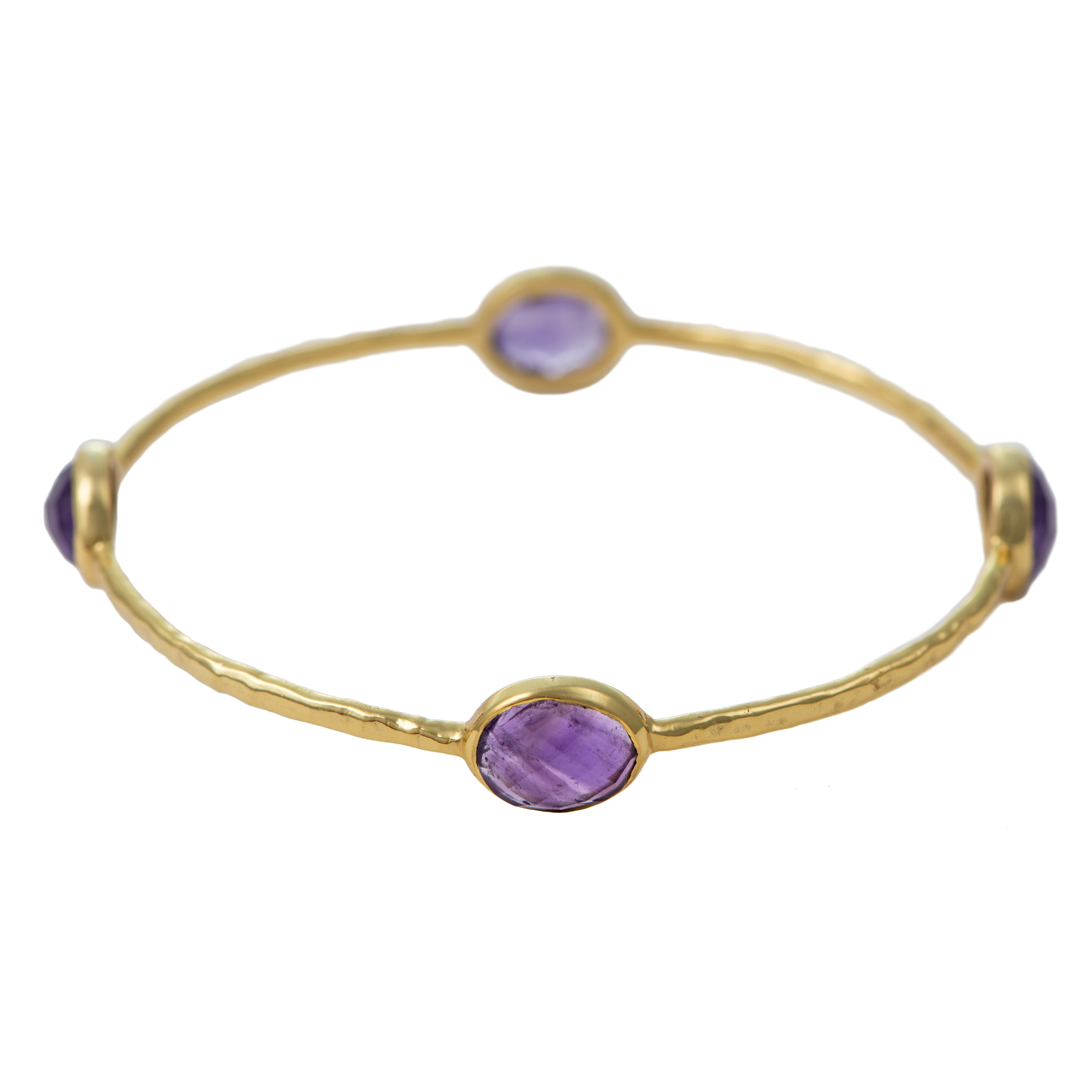 Sterling Silver Amethyst Gemstone Bangle 