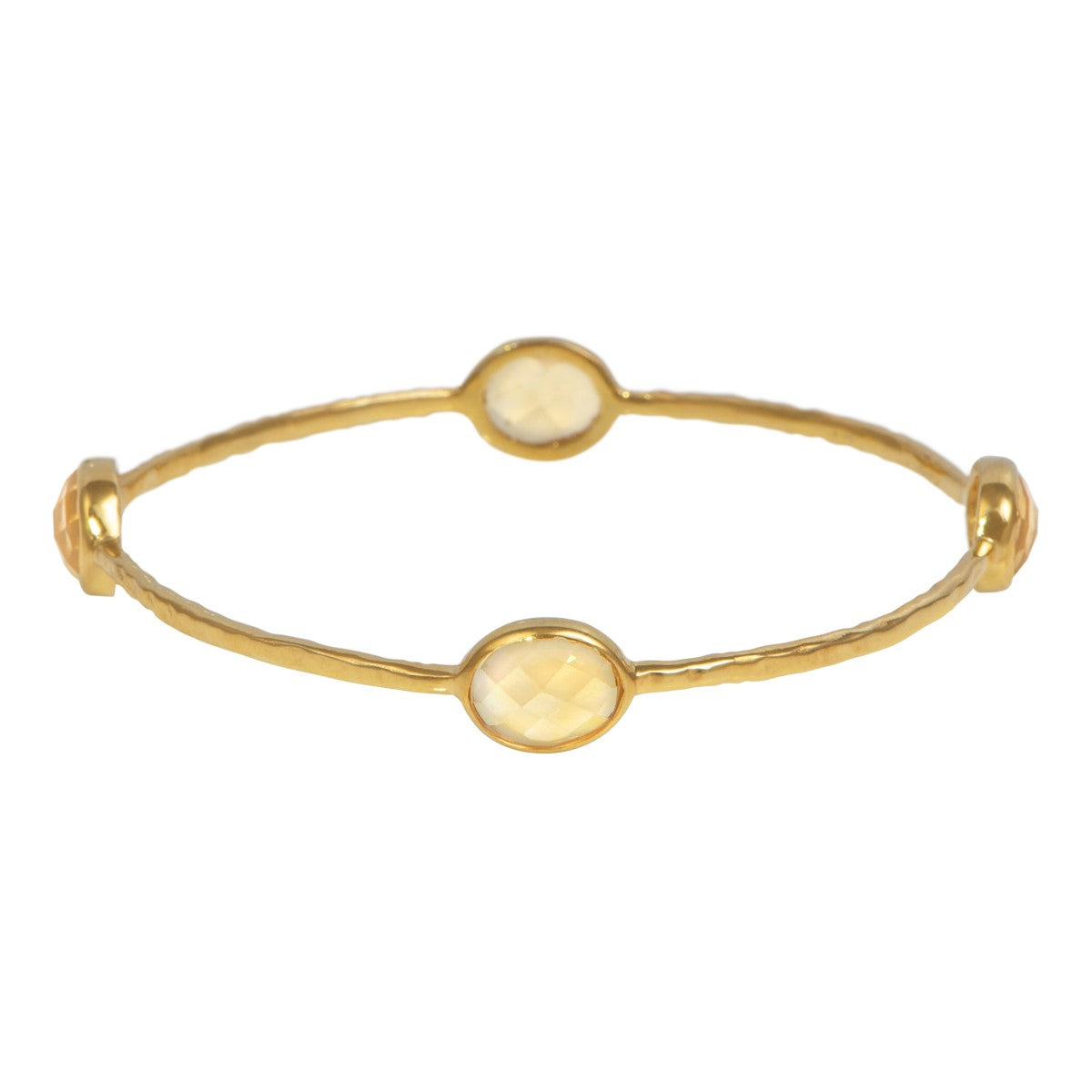 Citrine Gemstone Bangle in Gold Plated Sterling Silver
