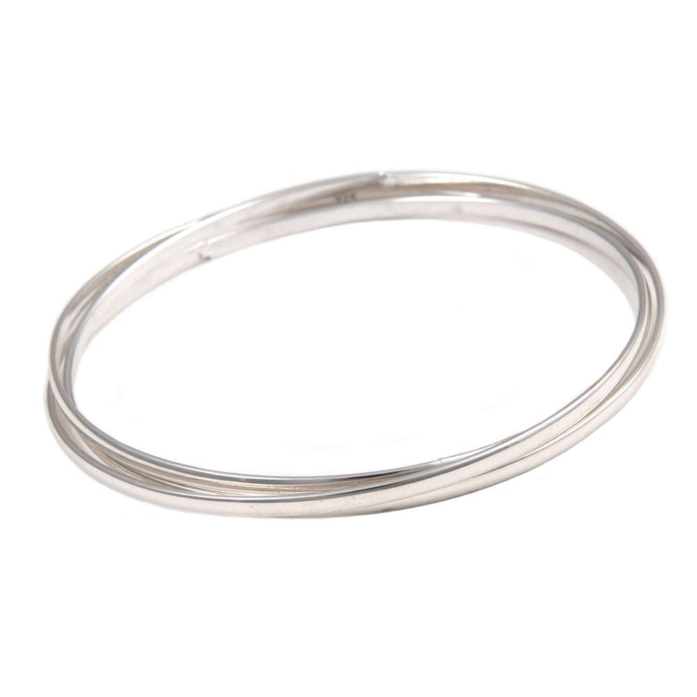 Intertwined Silver Bangle