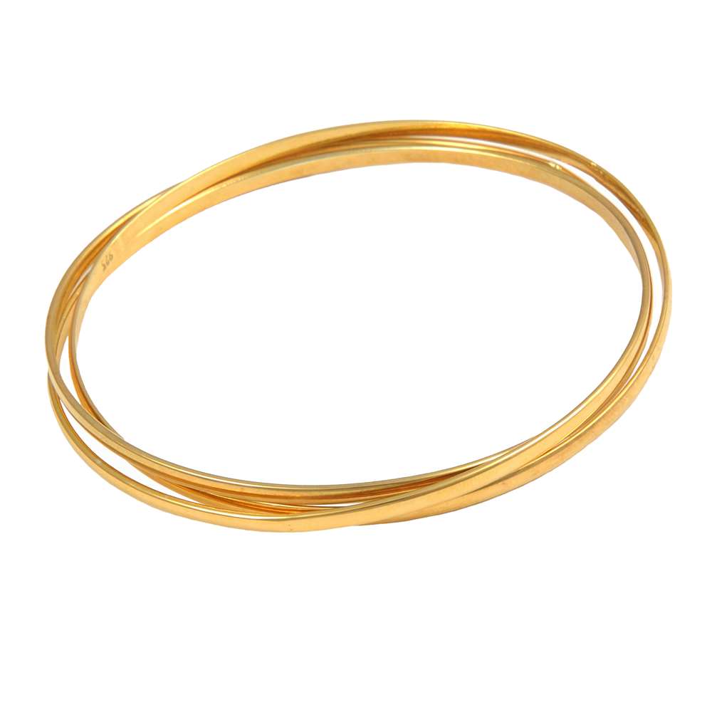 Gold Plated Intertwined Silver Bangle