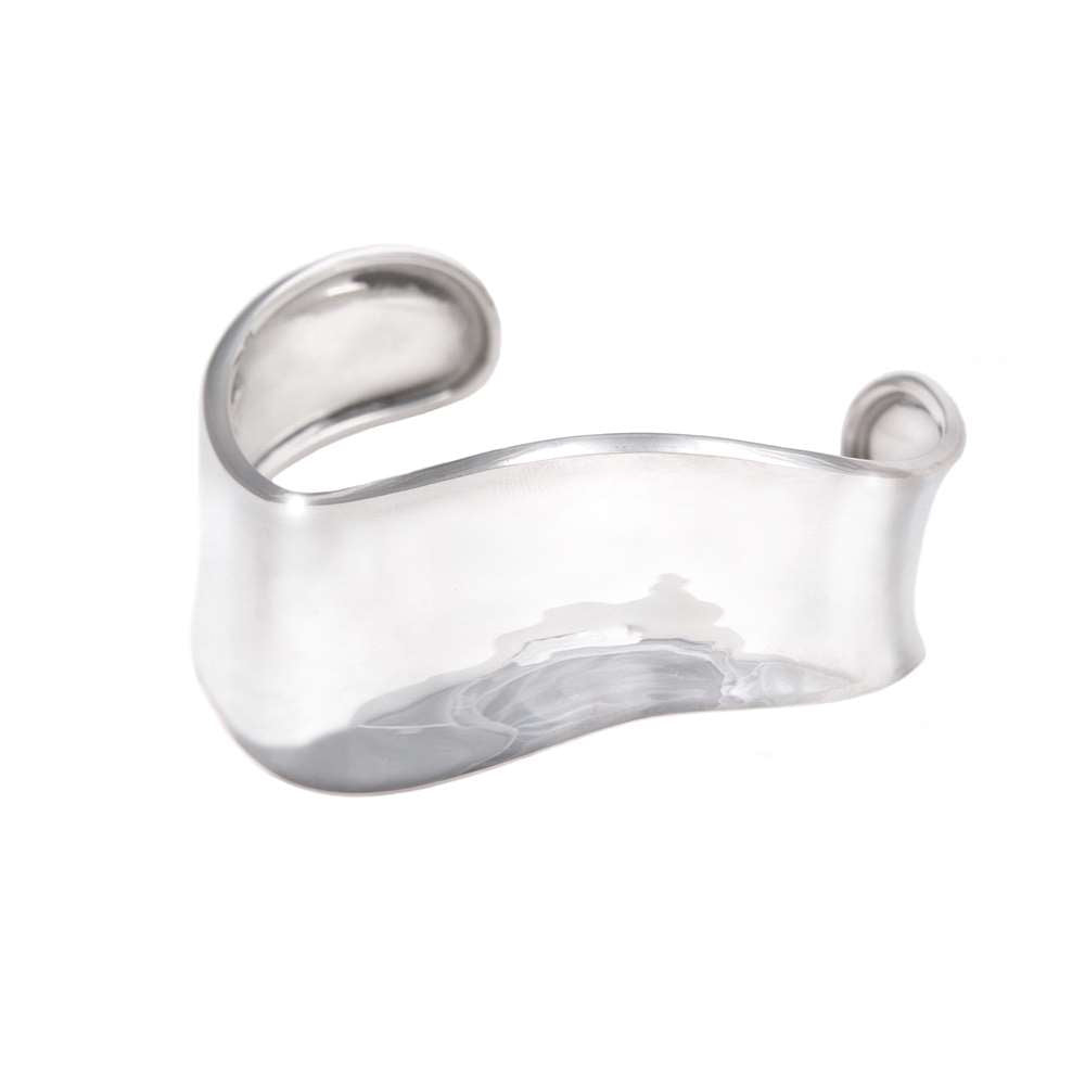 Silver wave sales cuff bracelet