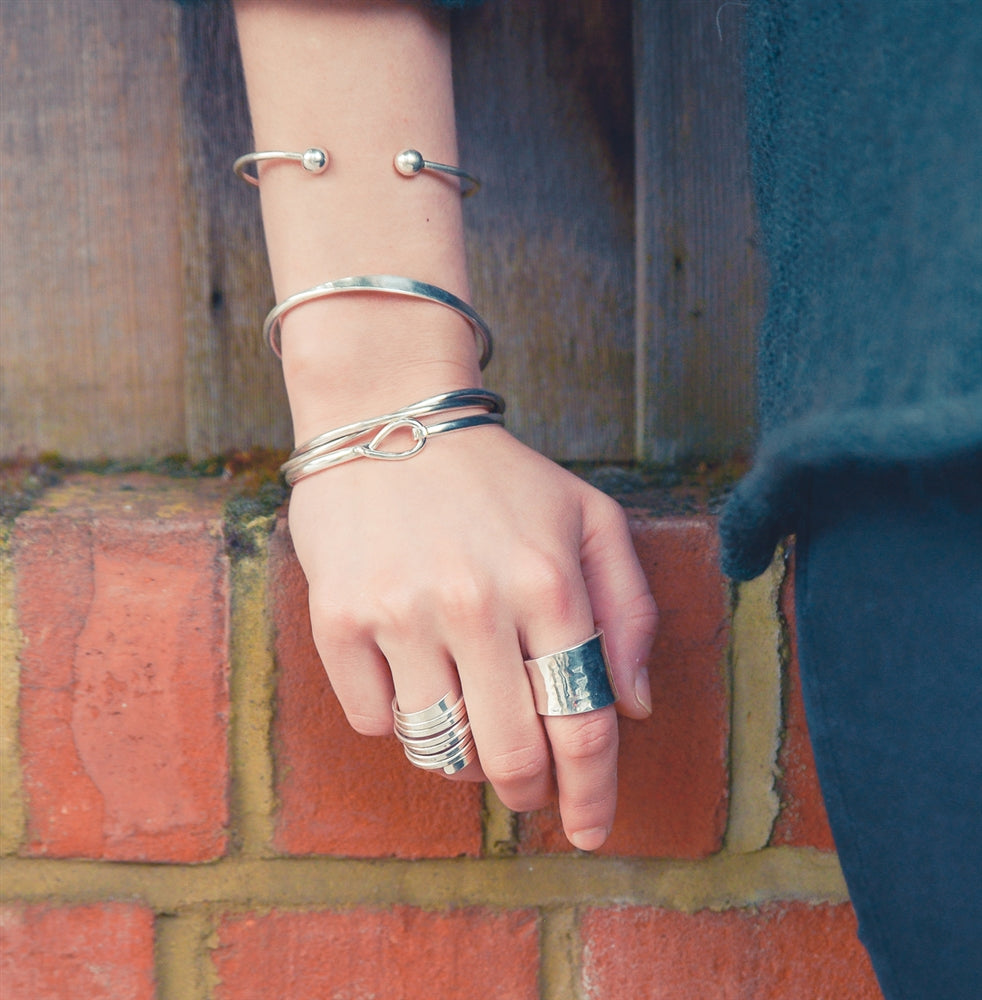 Silver Loop and Hook Bracelet