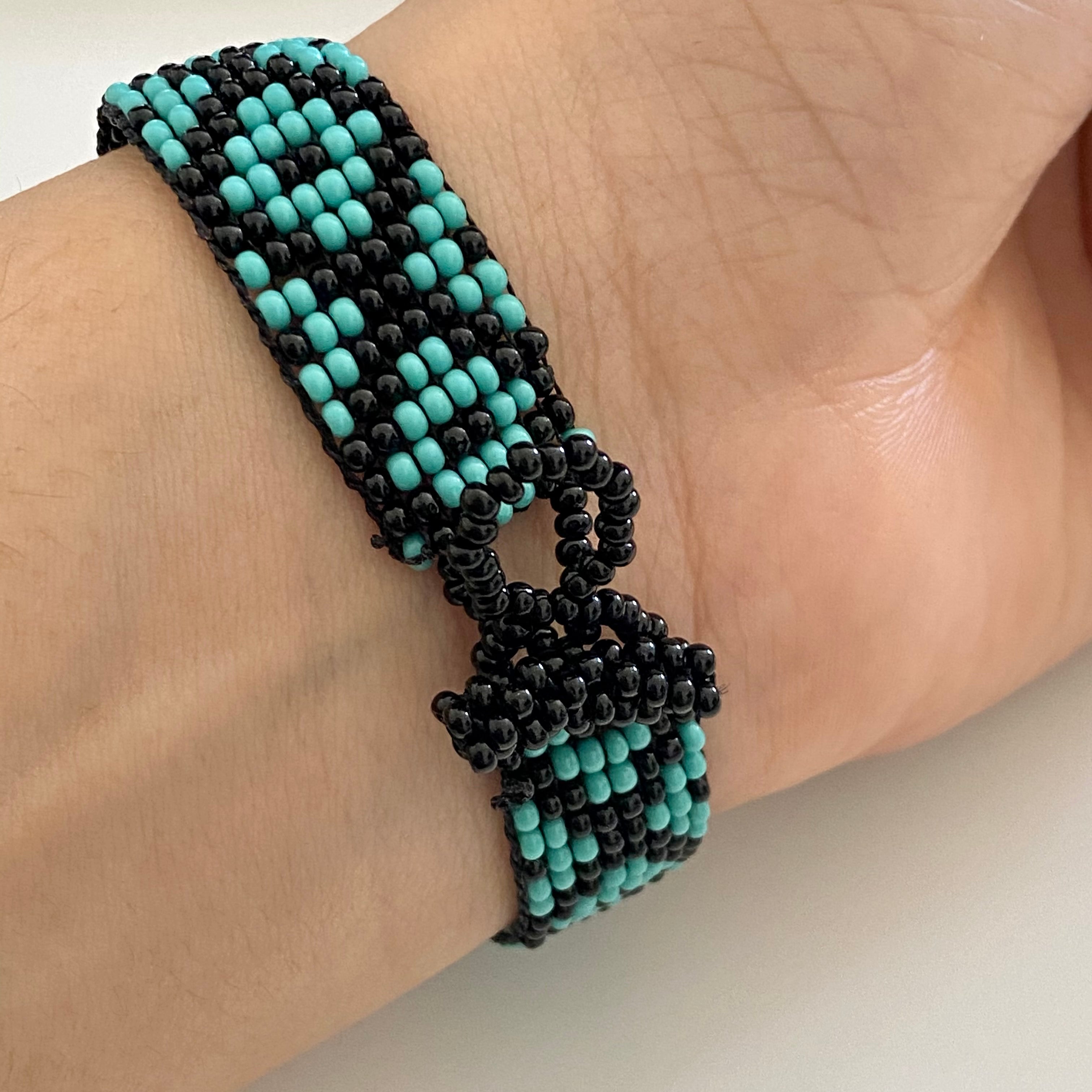 Orange glass bead bracelet - artisan made by Strongbeads