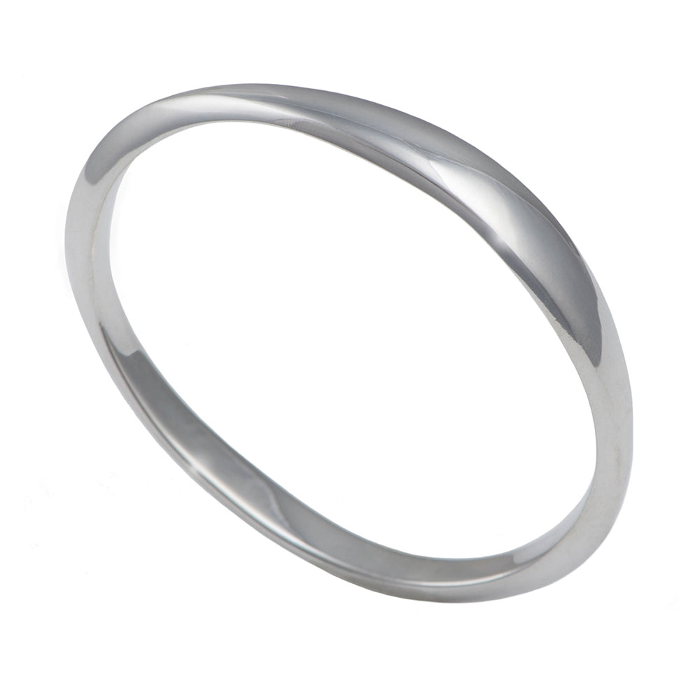 Heavy Elliptical Sterling Silver Bangle