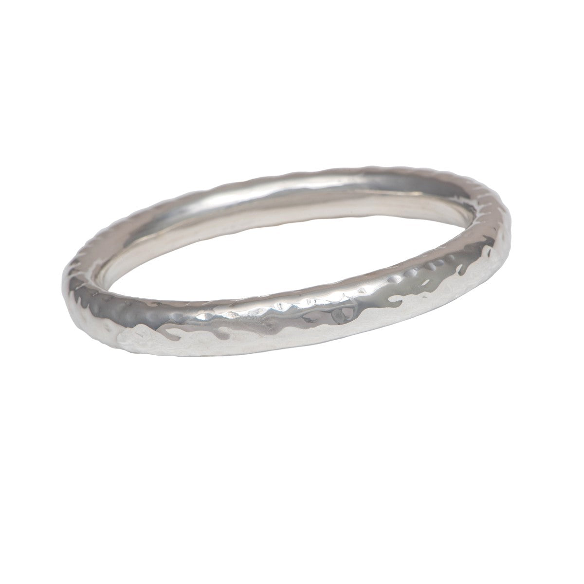 Sterling Silver Thick Hammered Bangle