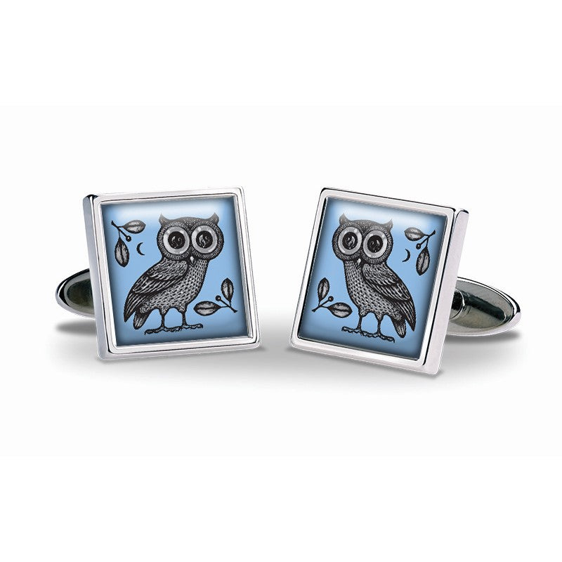Cufflinks - Greek Owl