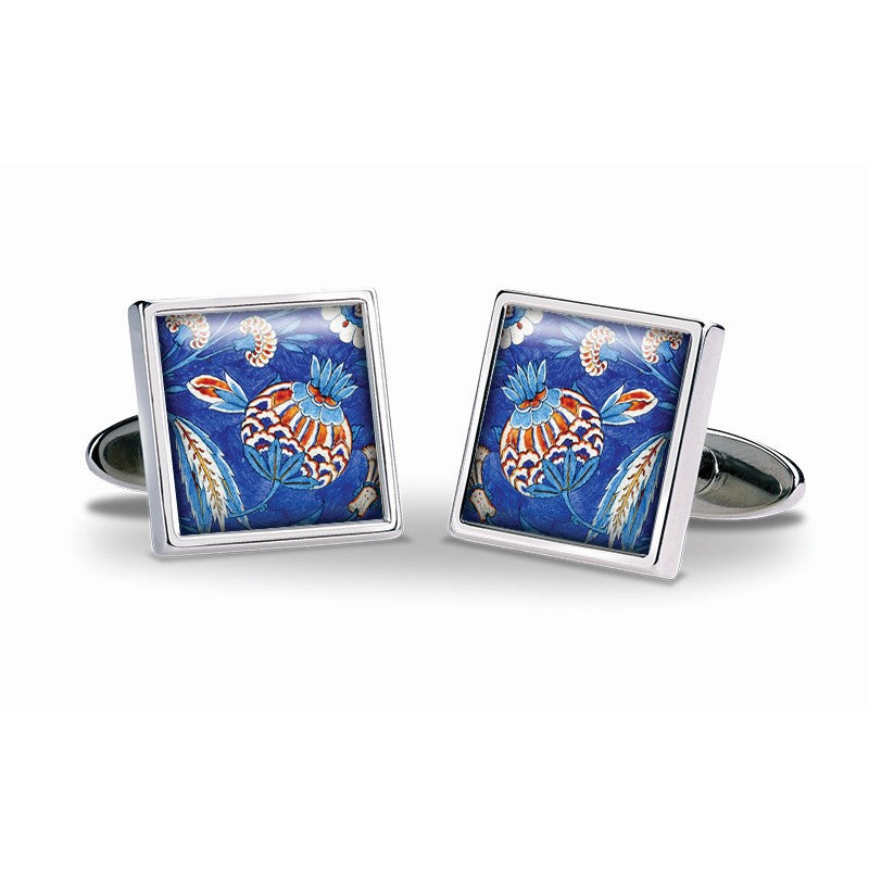 Cufflinks - Iznik Blue Flowers