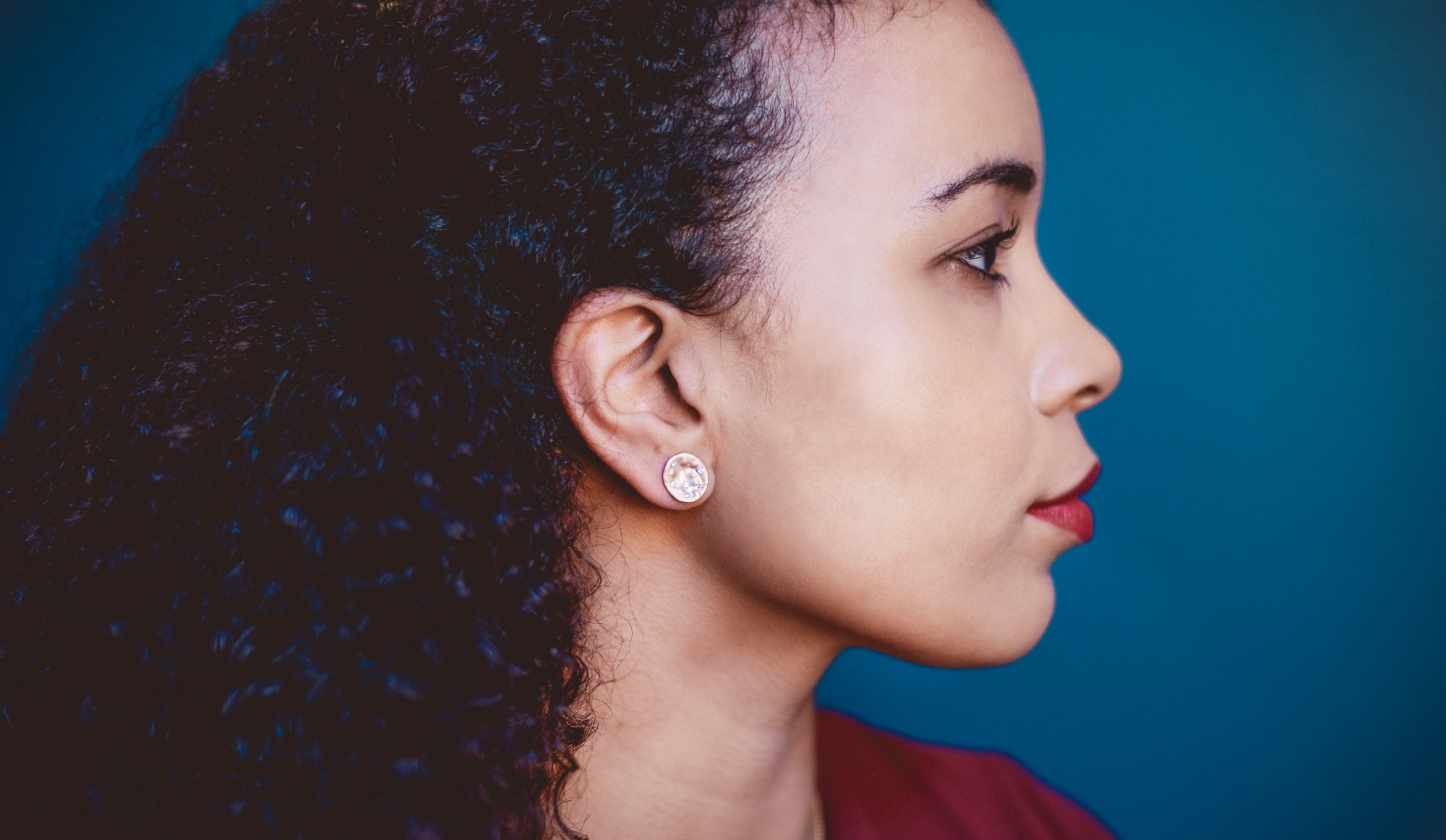 Earrings in 9k Yellow Gold with Diamonds and Big Disc