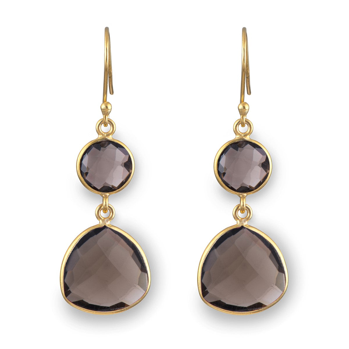 Smoky quartz deals earrings yellow gold