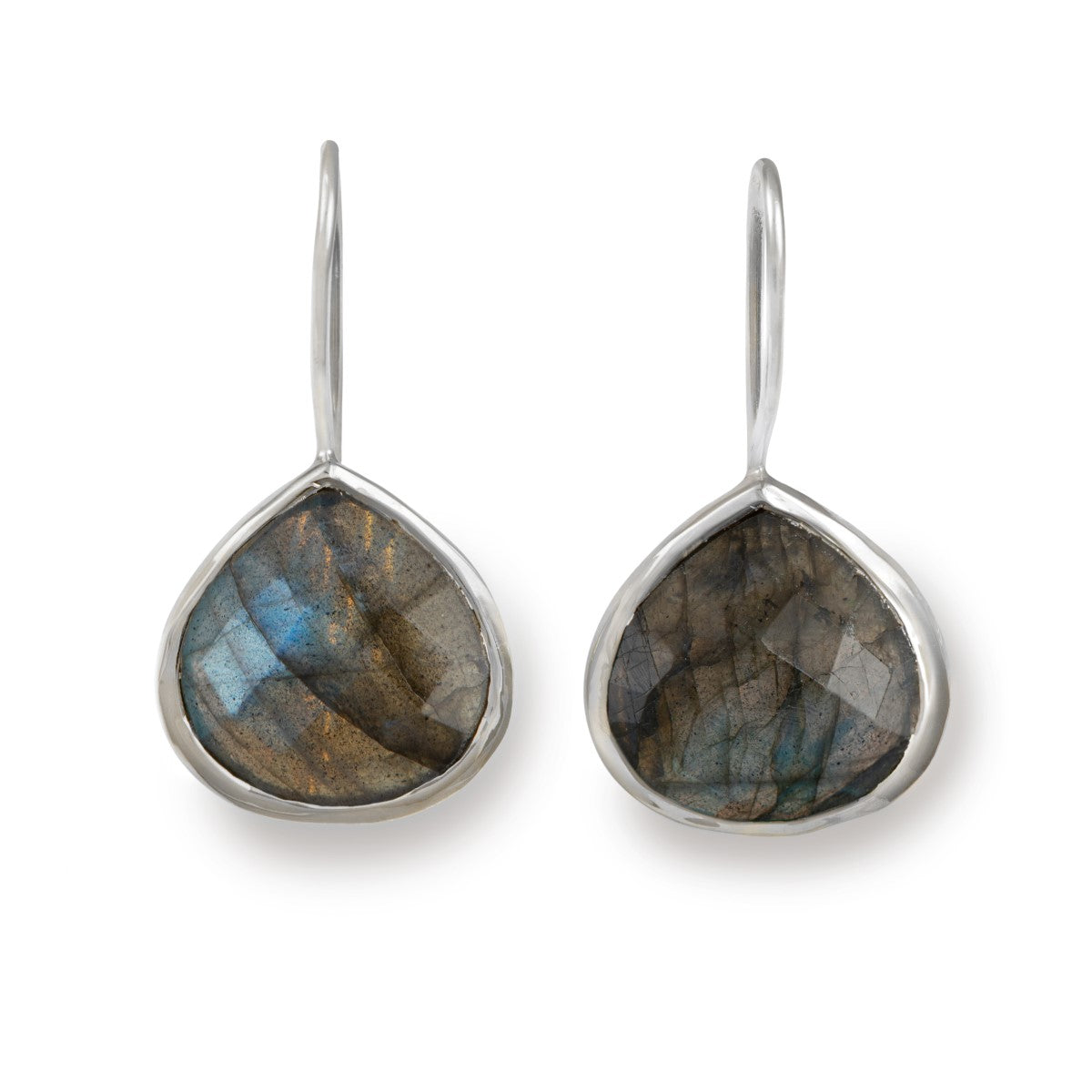 Labradorite Gemstone Sterling Silver Teardrop Earrings