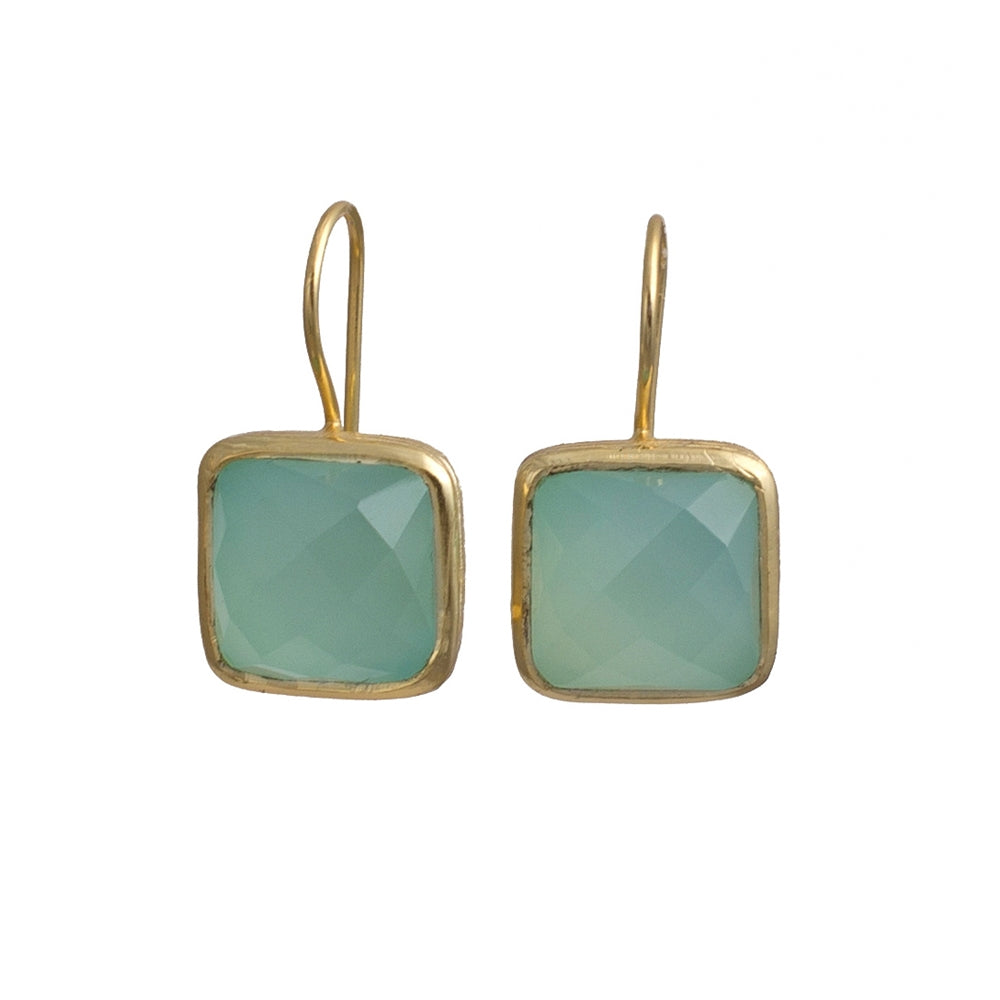 Gold Plated Silver Earrings - Square