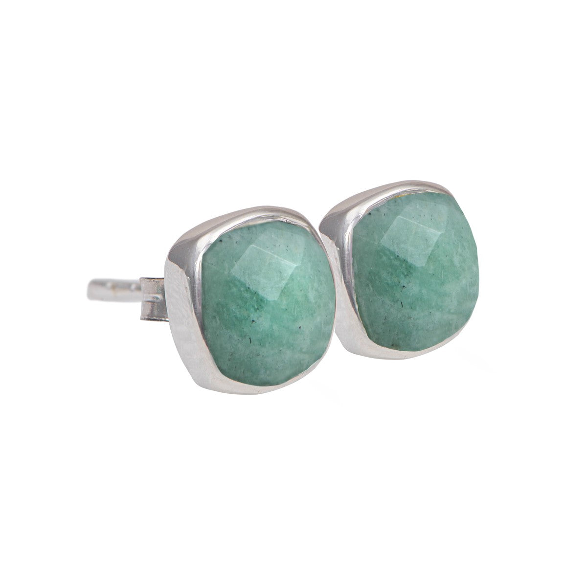 Amazonite Gemstone Stud Earrings