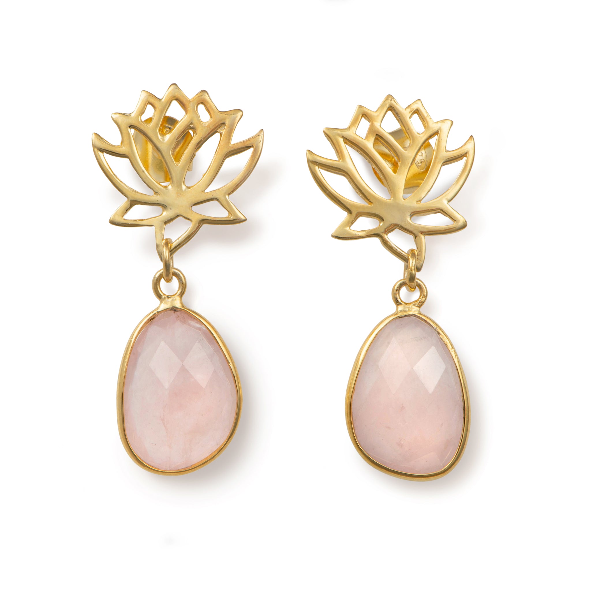 Lotus earrings gold sale