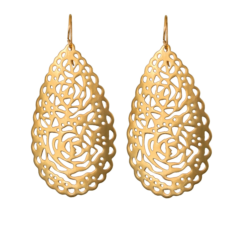 Gold Plated Silver Filigree Earrings