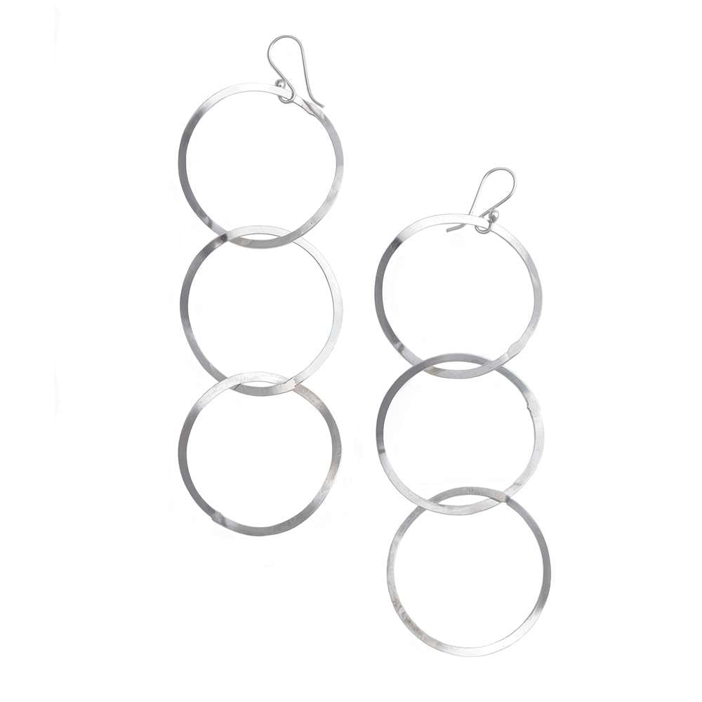 Silver Earrings - Interlinked Rings