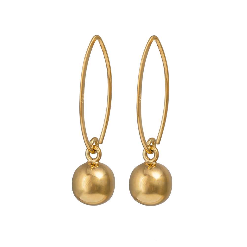 Gold Plated Silver Earrings - Sphere