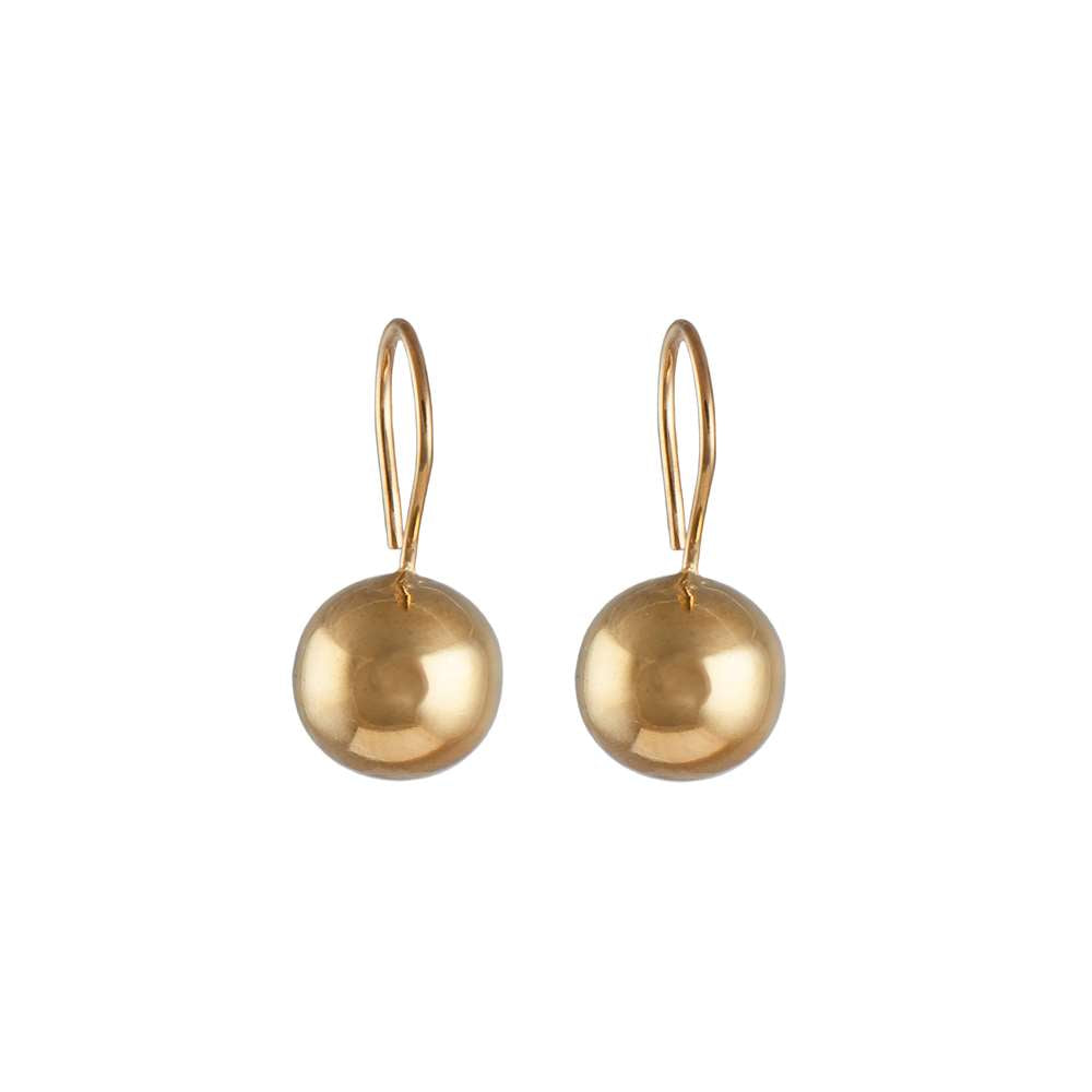 Gold Plated Silver Hook Earrings with Sphere Drop