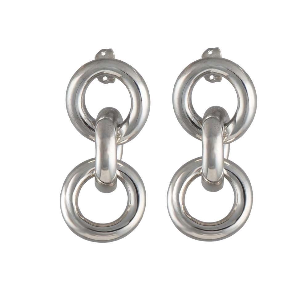 Interlinked Sterling Silver Circle Hoop Earrings