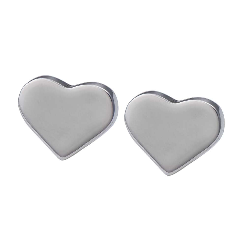 Silver Heart Studs