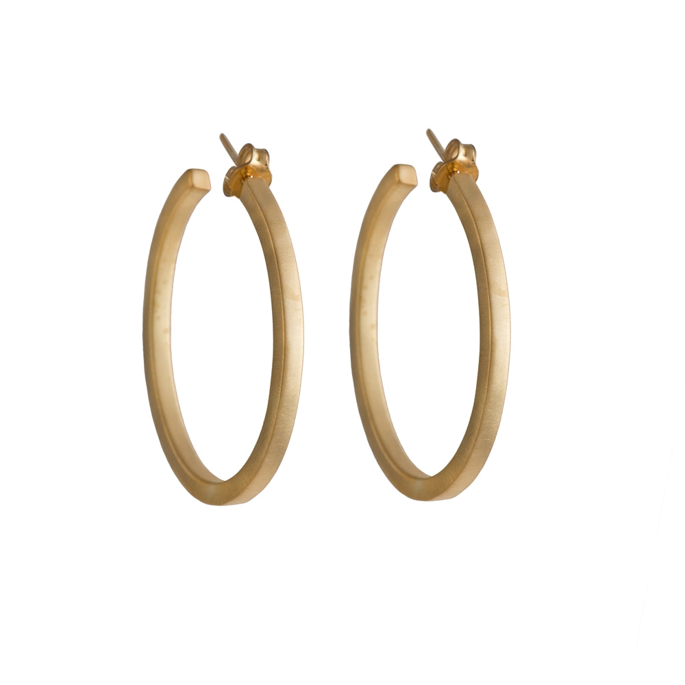 Brushed gold hoops hotsell