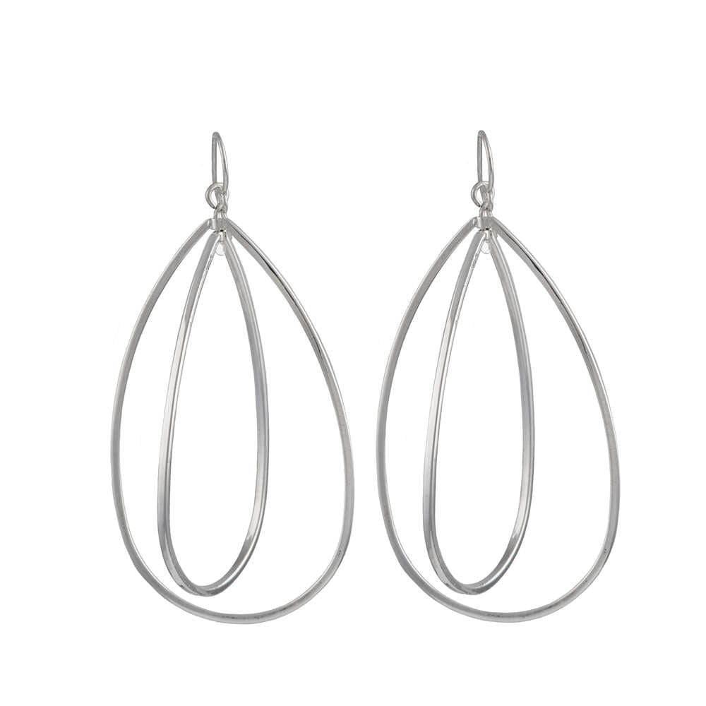 Silver Earrings - 3D Pears