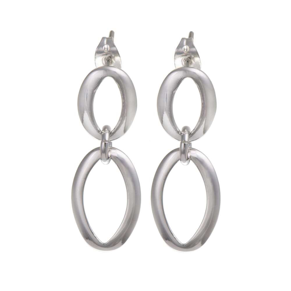 Silver Earrings - Oval Links