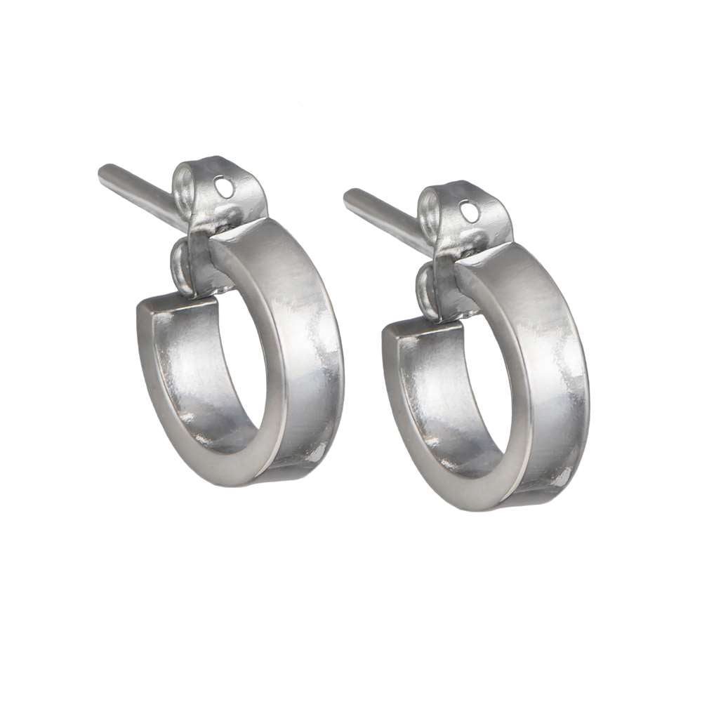 Silver Small Flat Hoop Earrings
