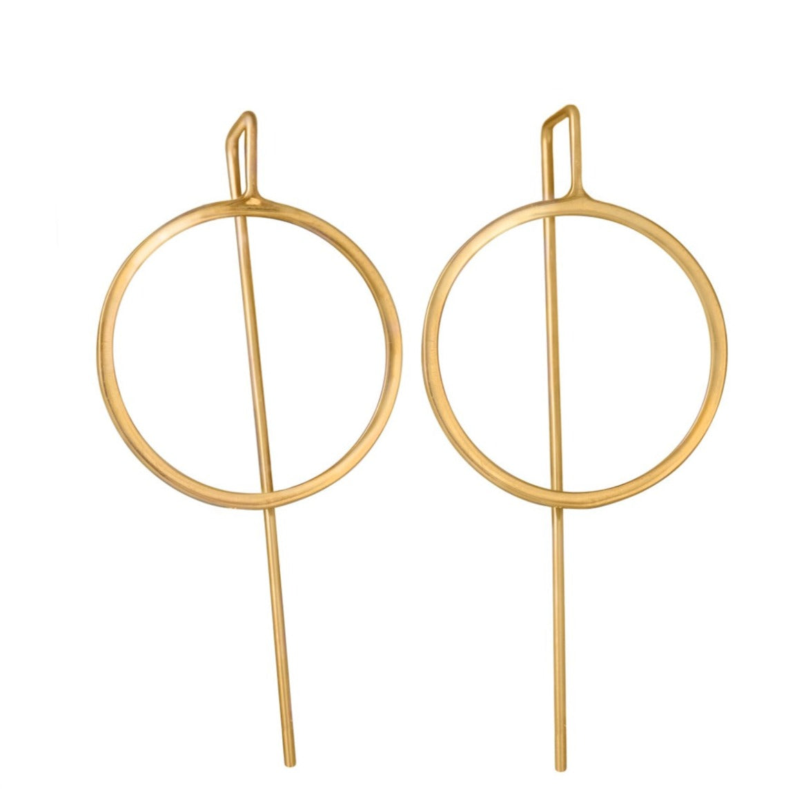Silver Hollow Circle Earrings