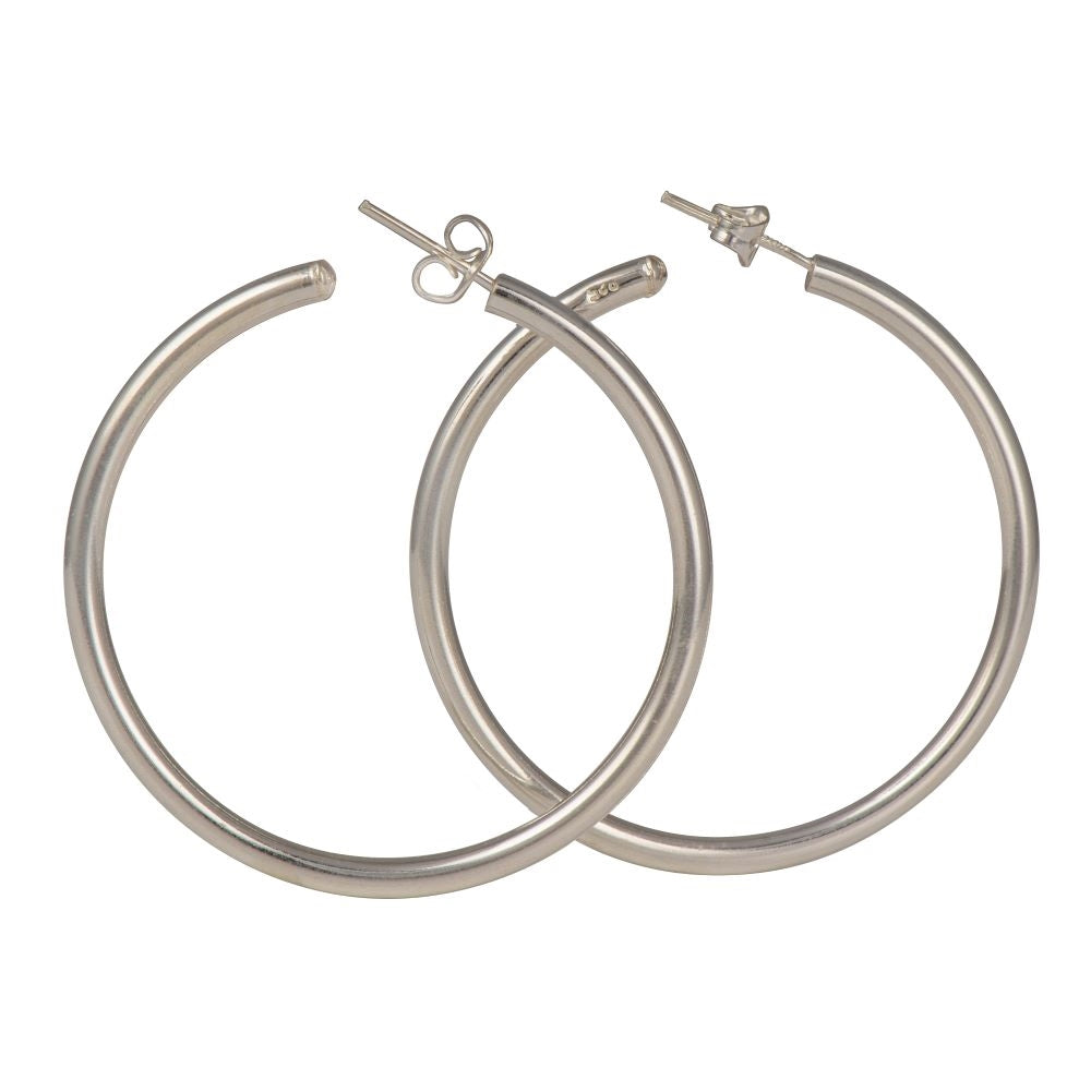 Large Sterling Silver Hoops