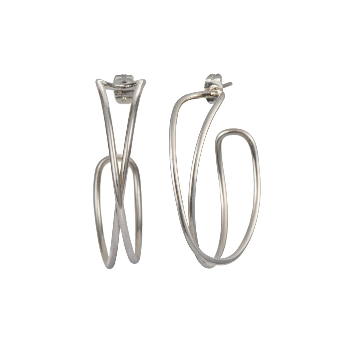 Sterling Silver Intertwined Hoop Earrings