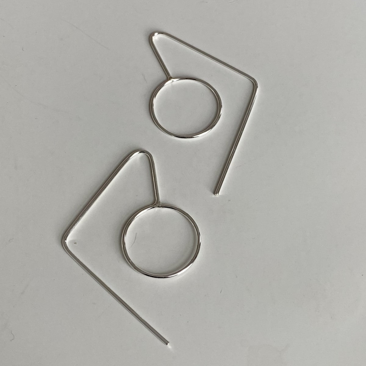 Sterling Silver Threader Earrings with a Geometric Design