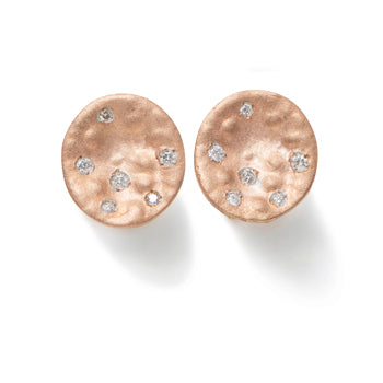 Earrings in 9k Rose Gold with Diamonds