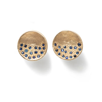 Earrings in 9k Yellow Gold with Sapphires