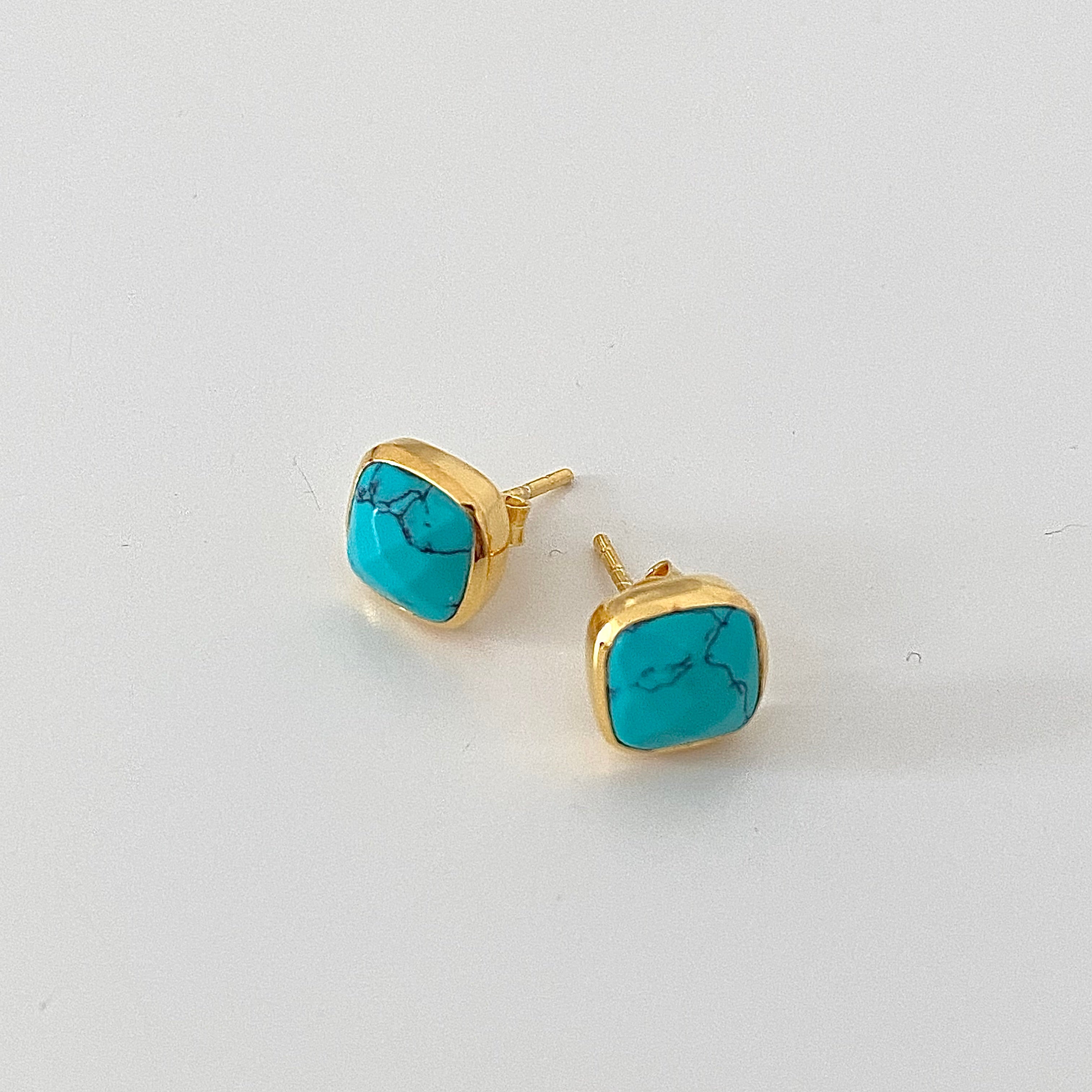 Turquoise Gemstone Stud Earrings