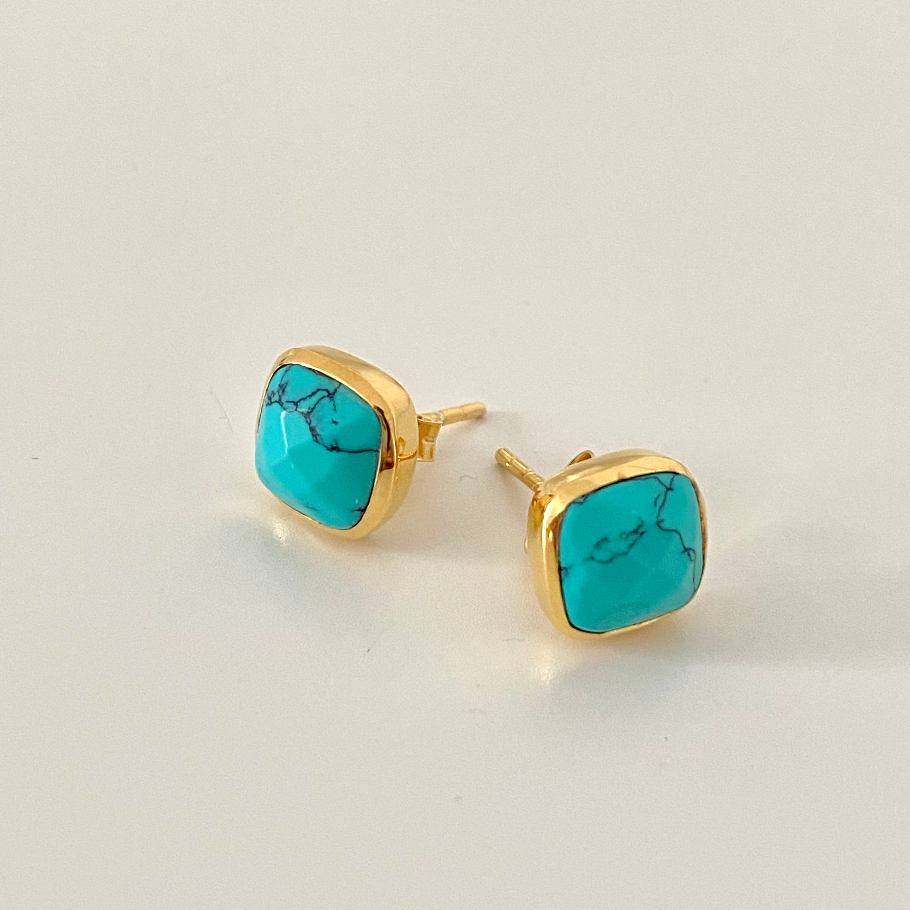 Turquoise Gemstone Stud Earrings