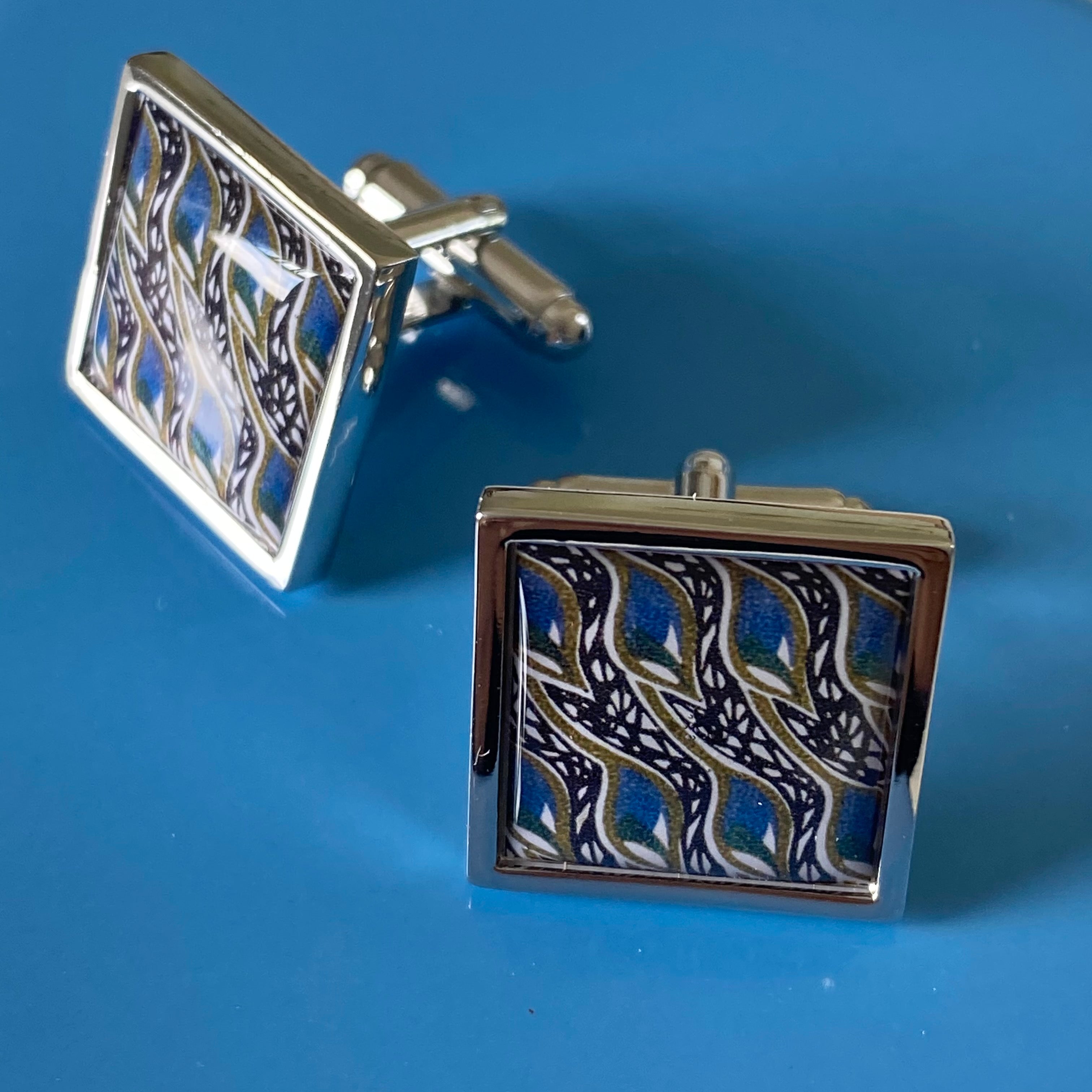 Cufflinks - Charles Rennie Mackintosh Blue and Brown