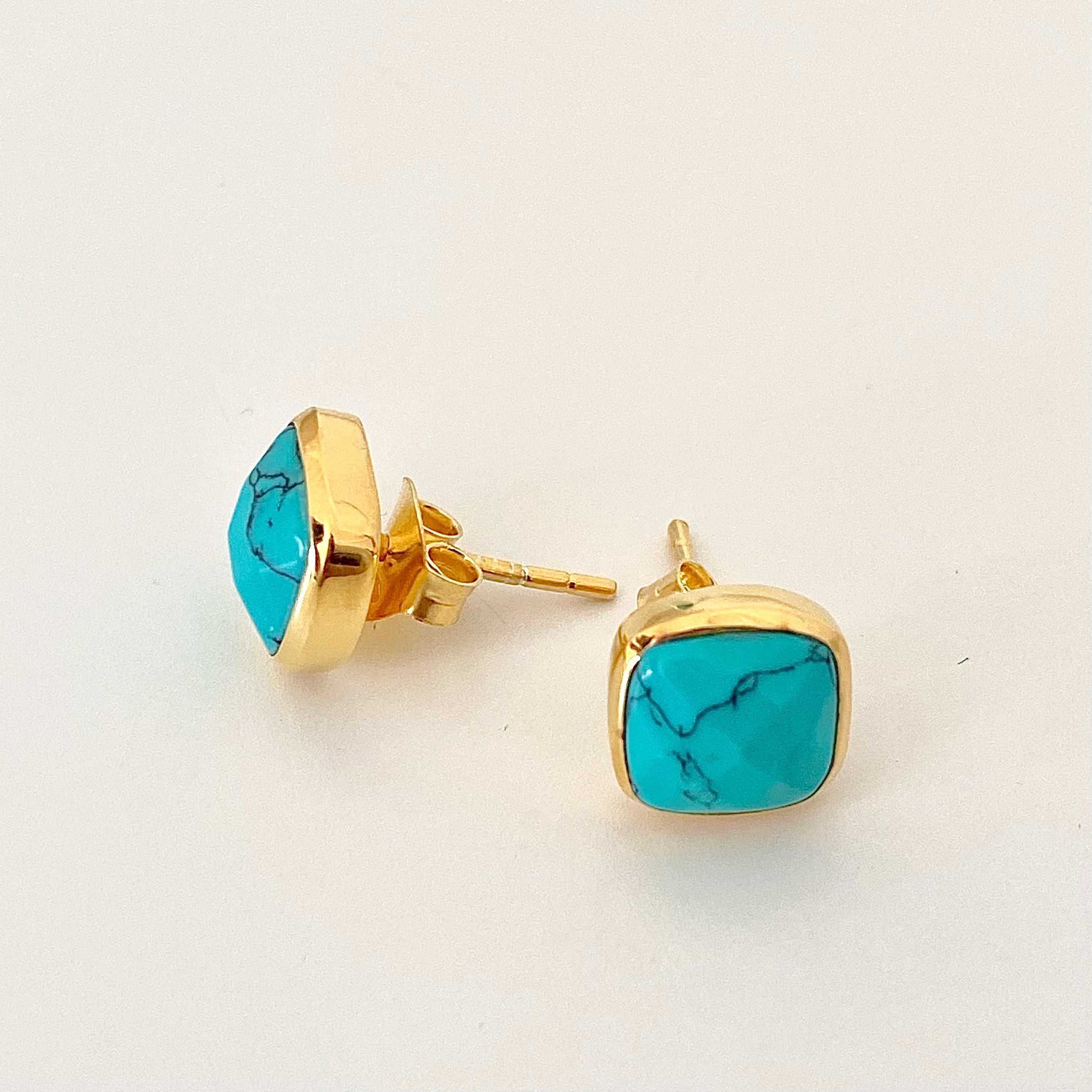 Turquoise Gemstone Stud Earrings