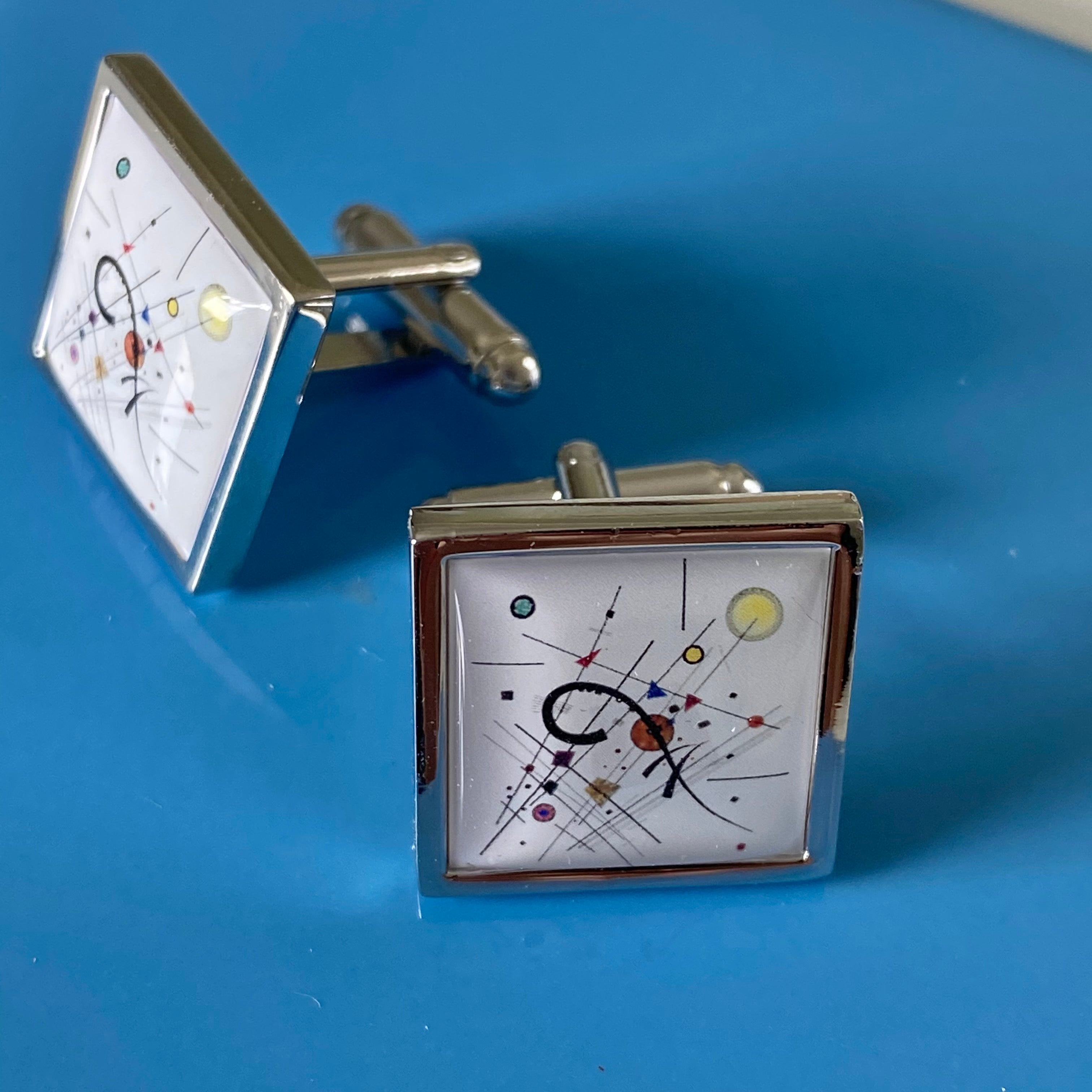 Cufflinks - Kandinsky Grey Square