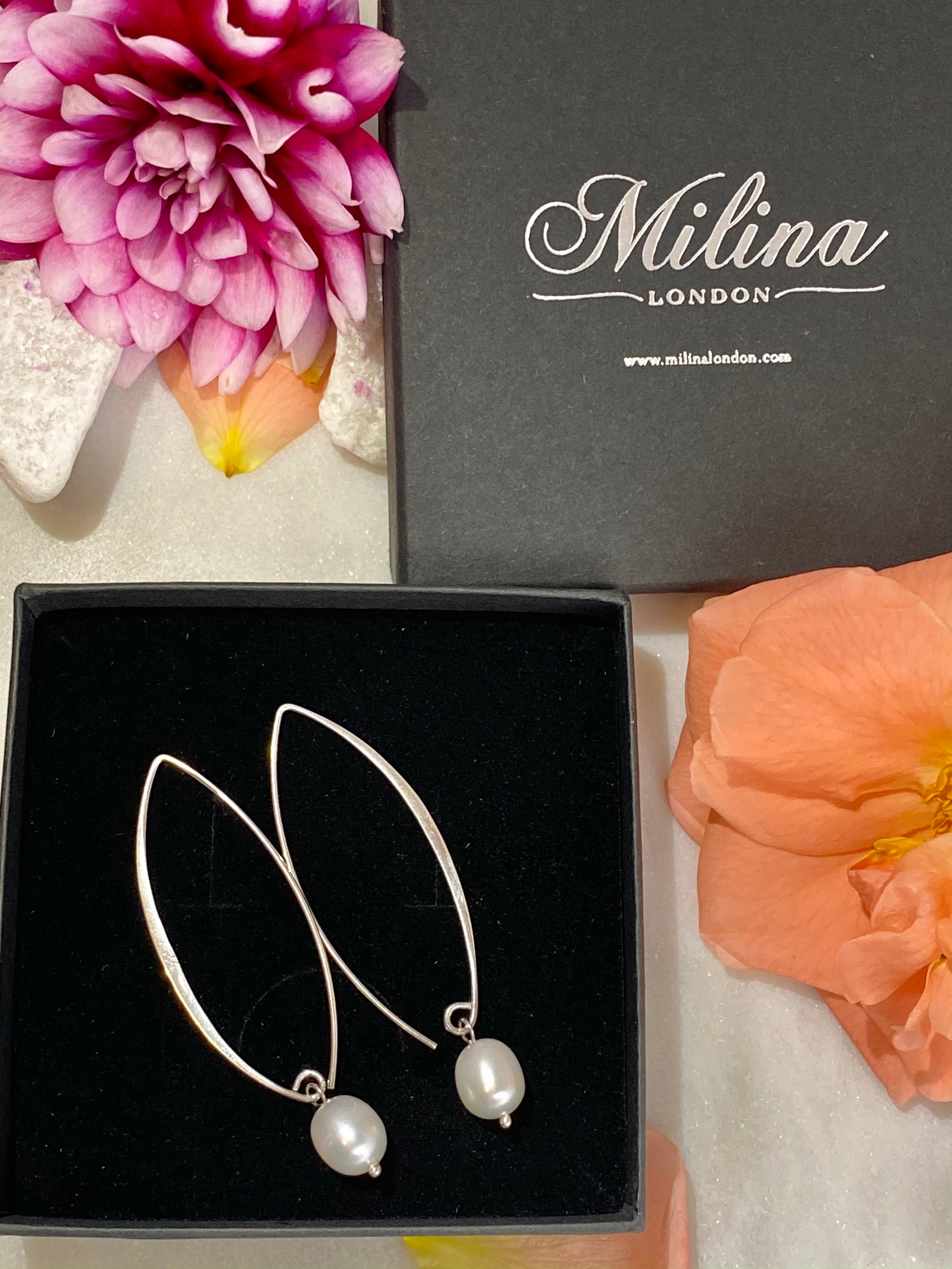 London pearl earrings discount